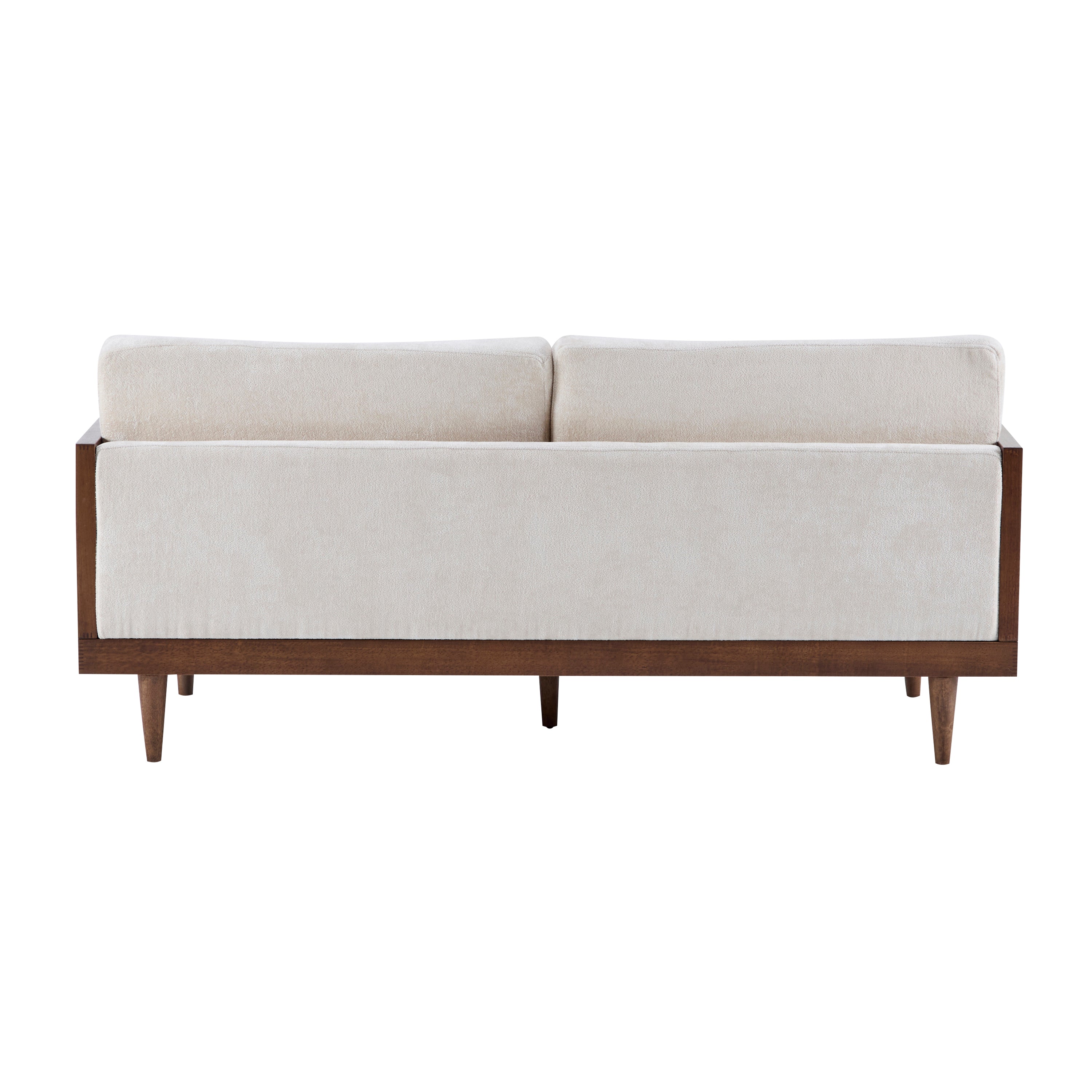 Square Arm 3-Seater Sofa with Cane Rattan and Wooden Frame
