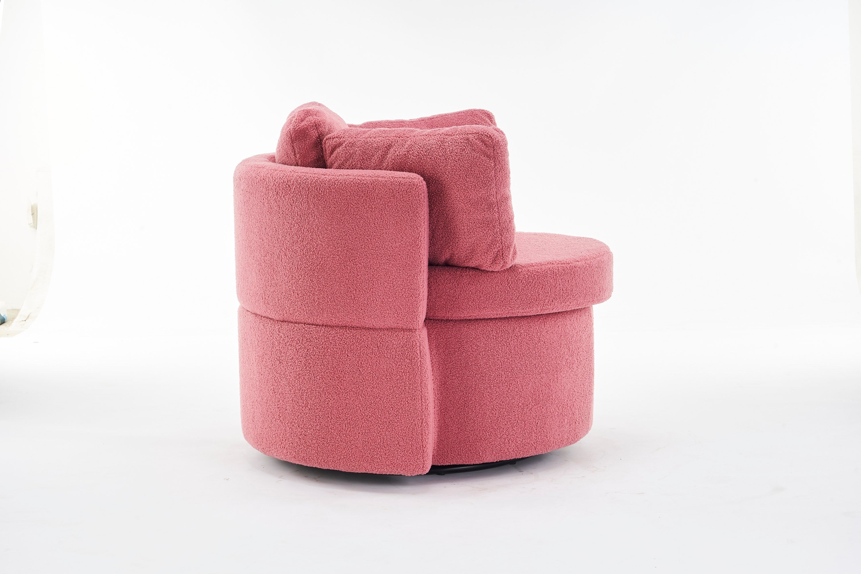 Teddy Fabric Swivel And Storage Chair With Back Cushion