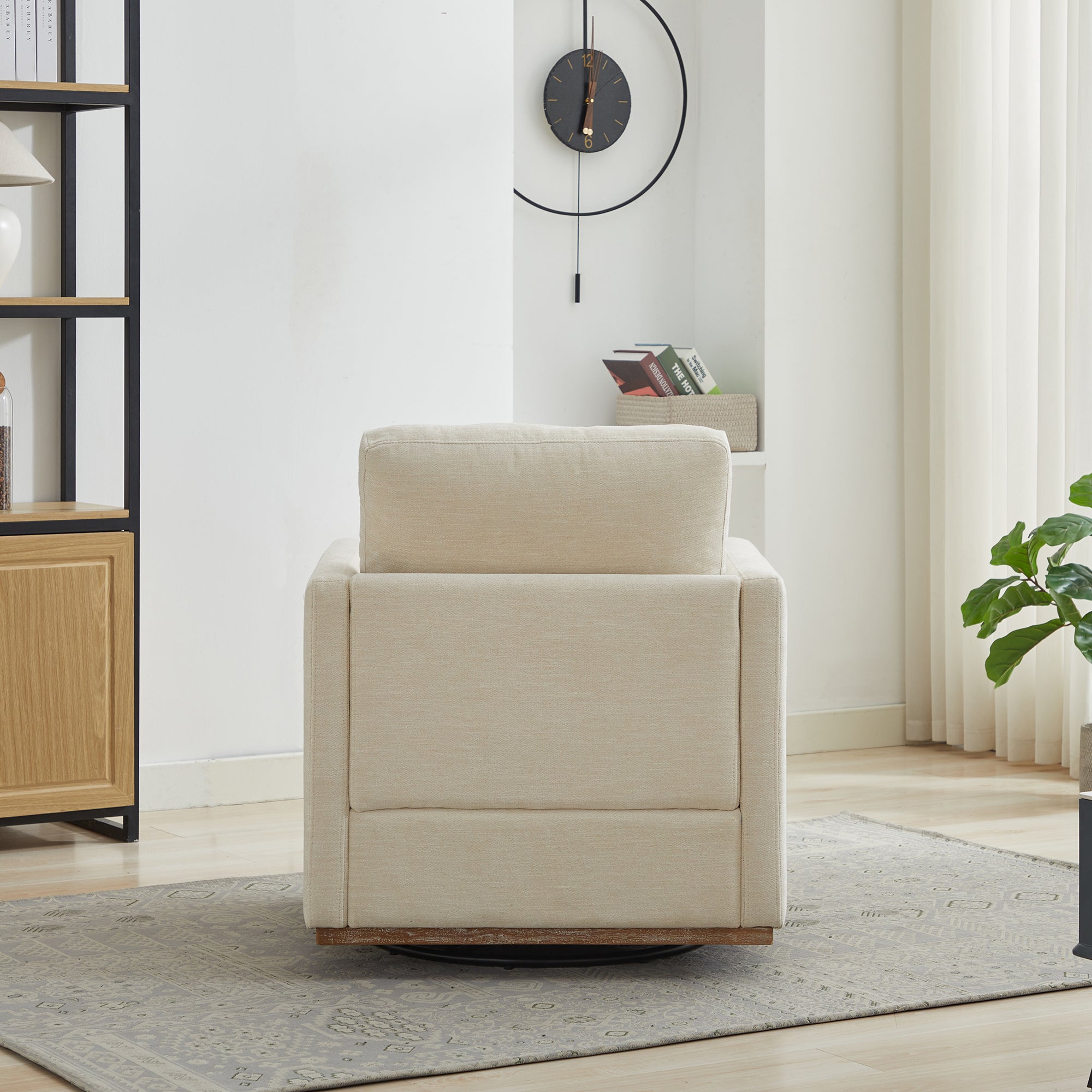 Modern Square Upholstered Swivel Accent Chair