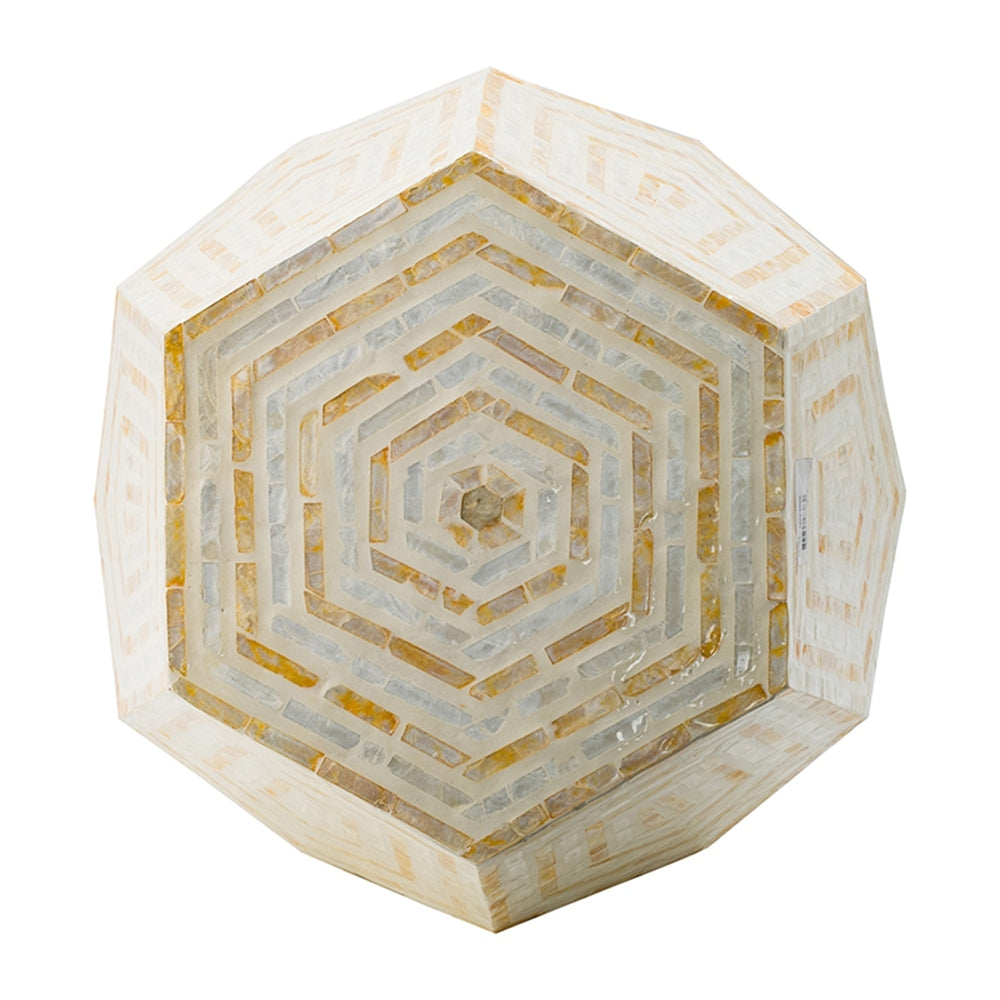 Hexagonal Capiz Side Table