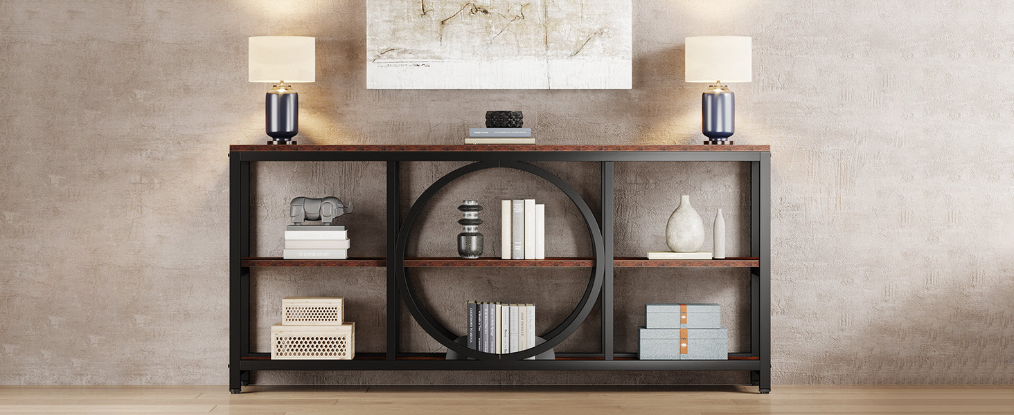 Claybourne  3-Tier Sofa Table with Circular Frame