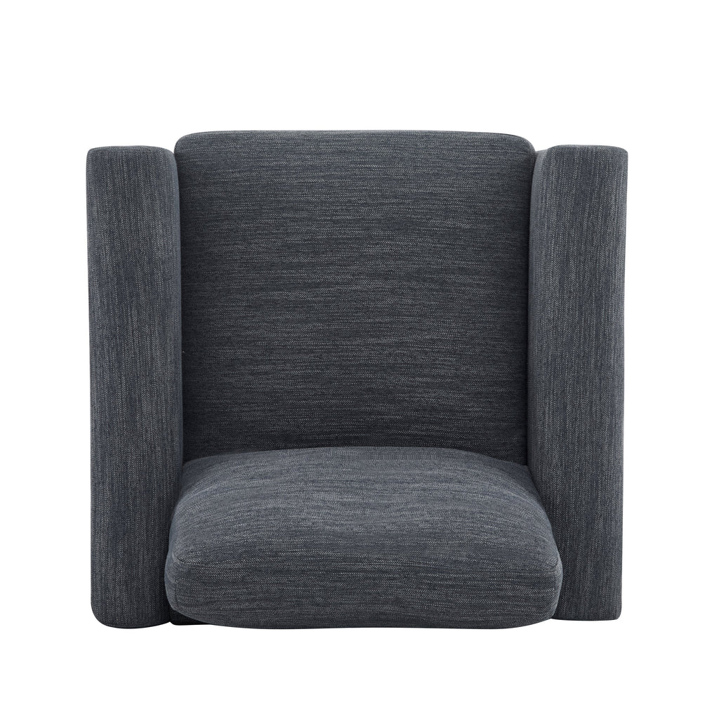 Harmonia Fabric Upholstered Accent Chair with Wood Accent