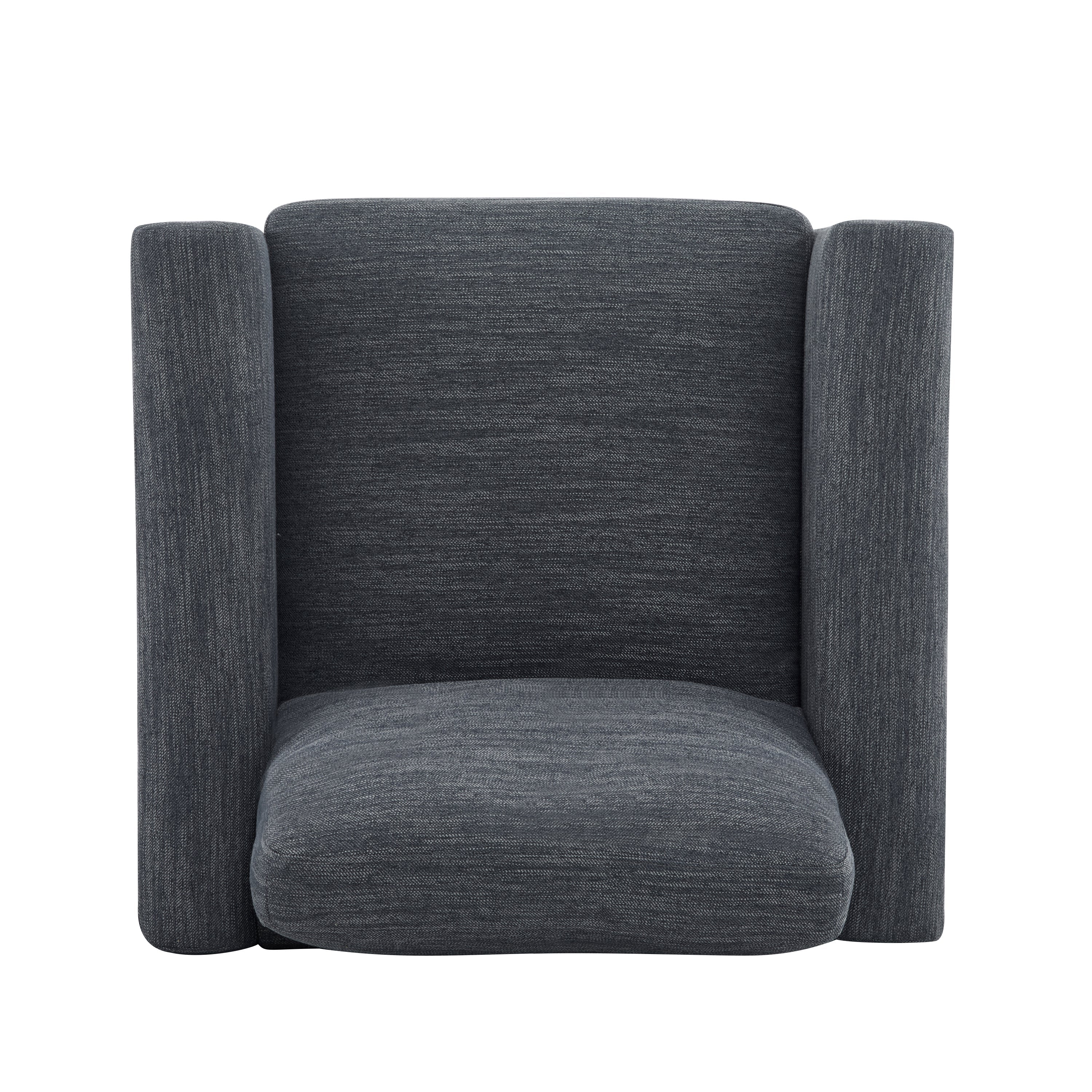 Harmonia Fabric Upholstered Accent Chair with Wood Accent