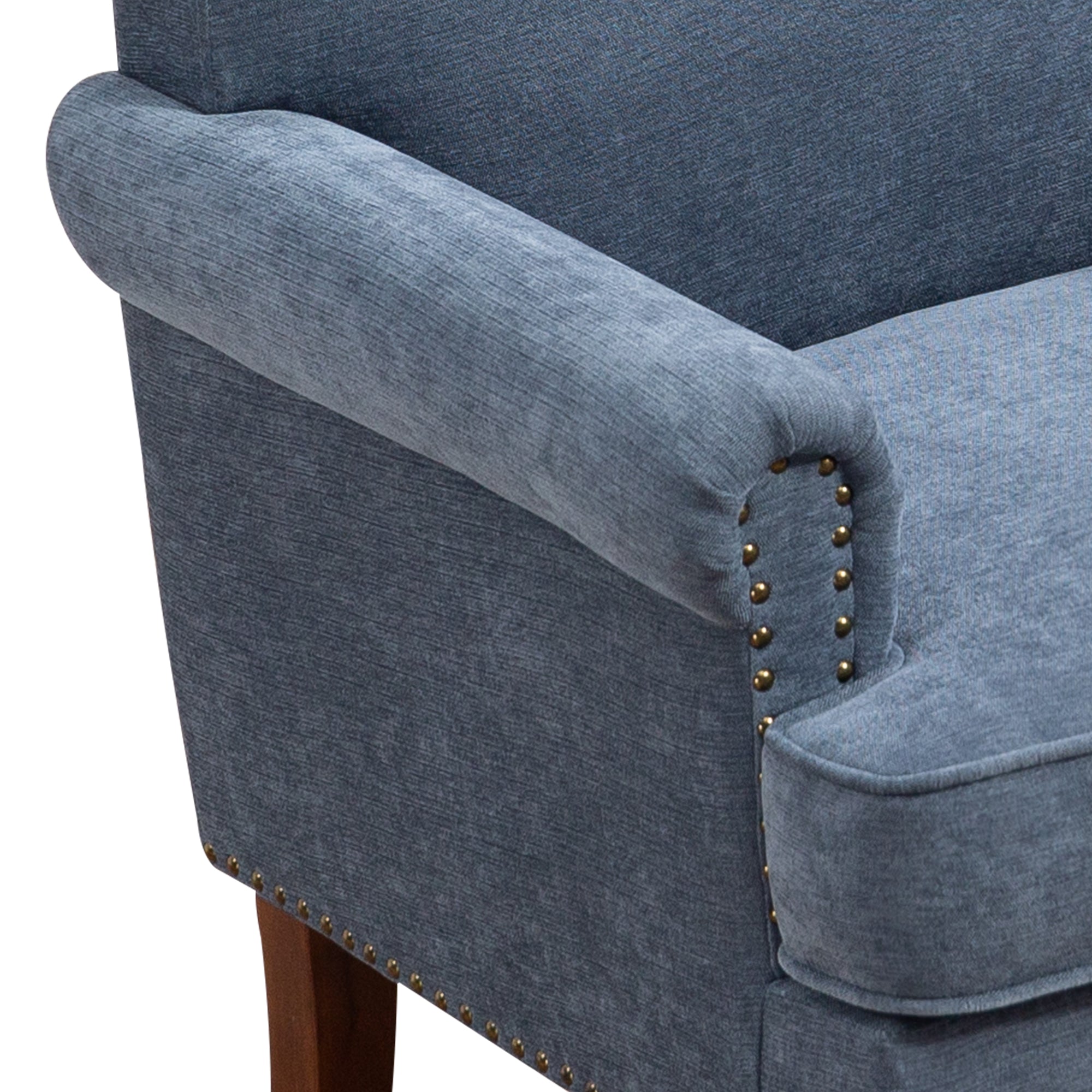 Nailhead Trim Rolled Arm Upholstered Accent Chair