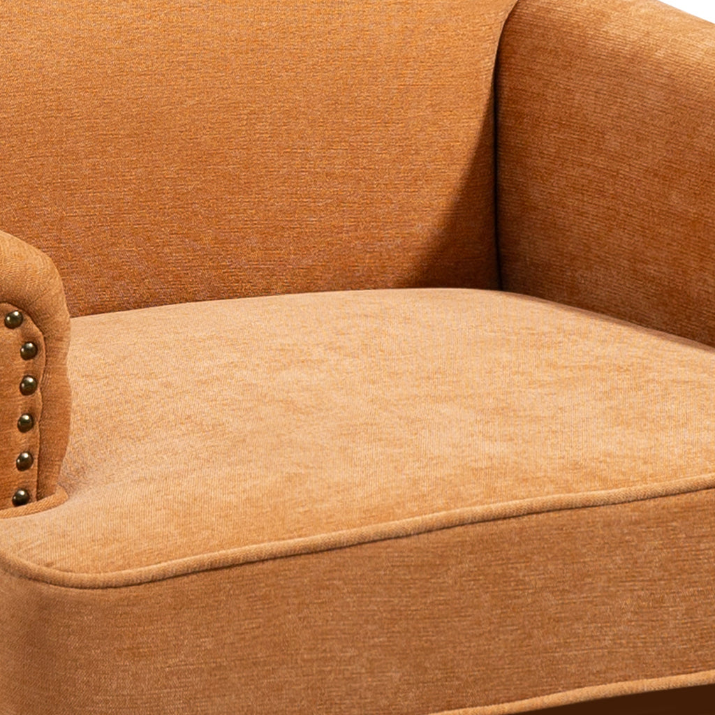Nailhead Trim Rolled Arm Upholstered Accent Chair