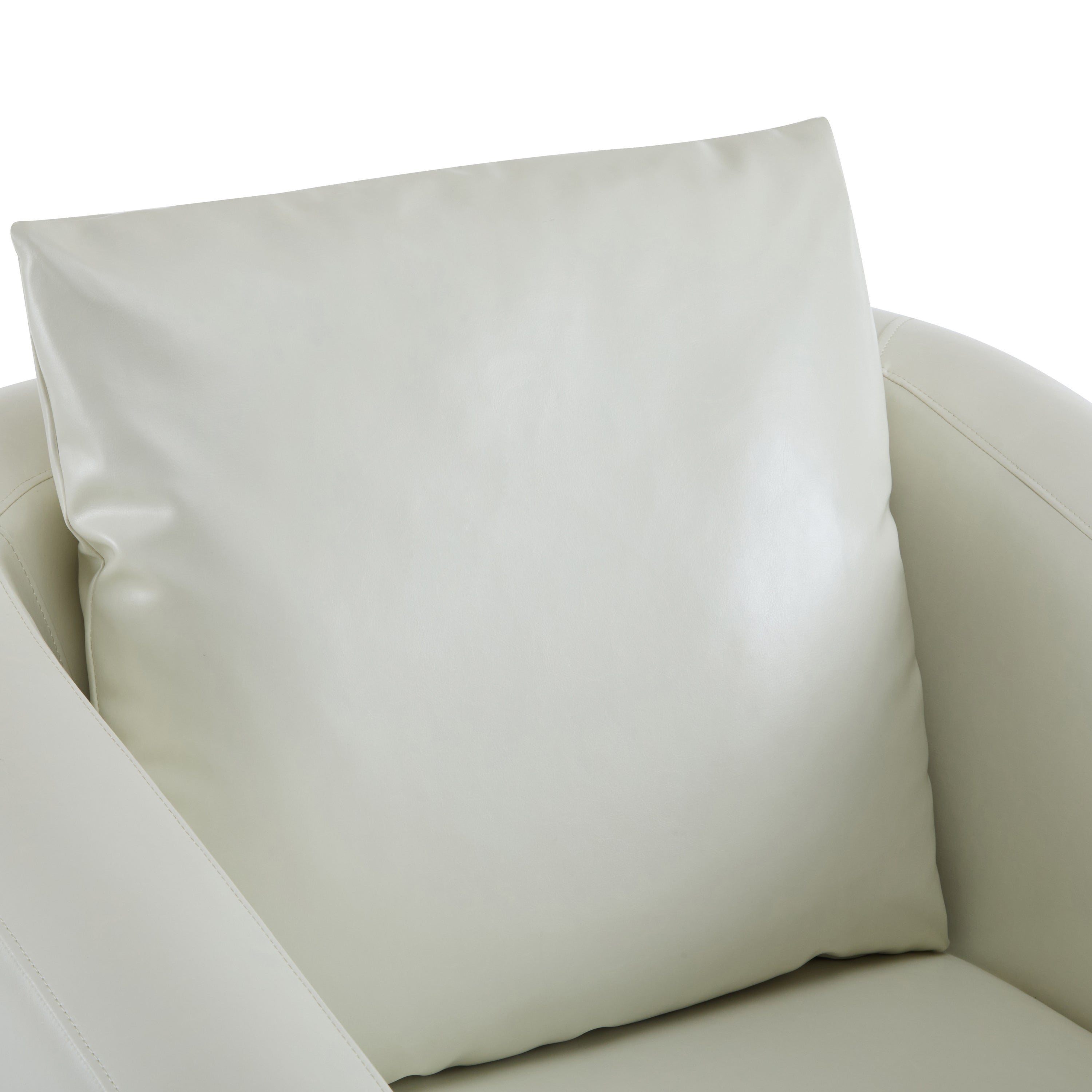 Faux Leather Barrel Club Accent Chair