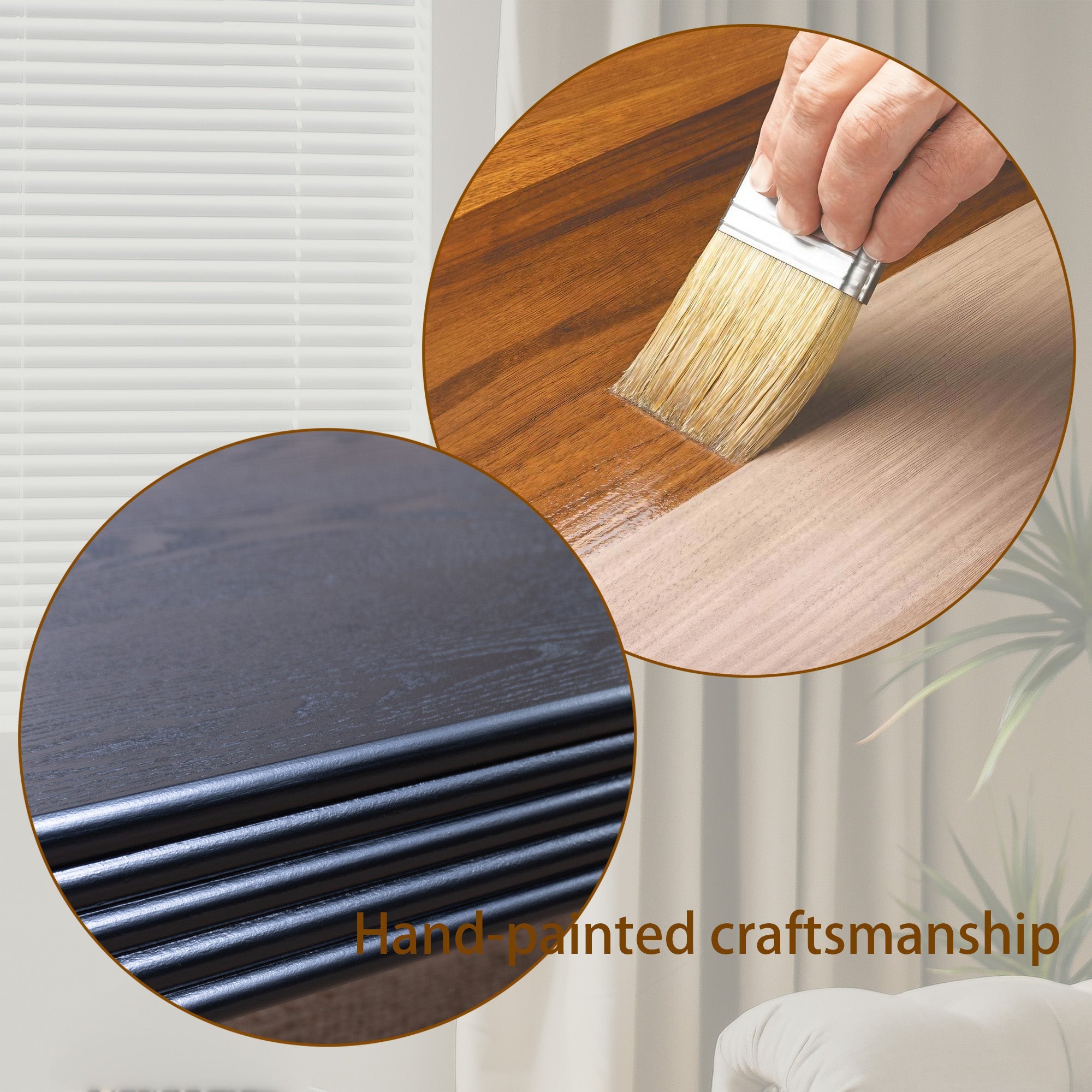 Modern Black Ribbed Coffee Table