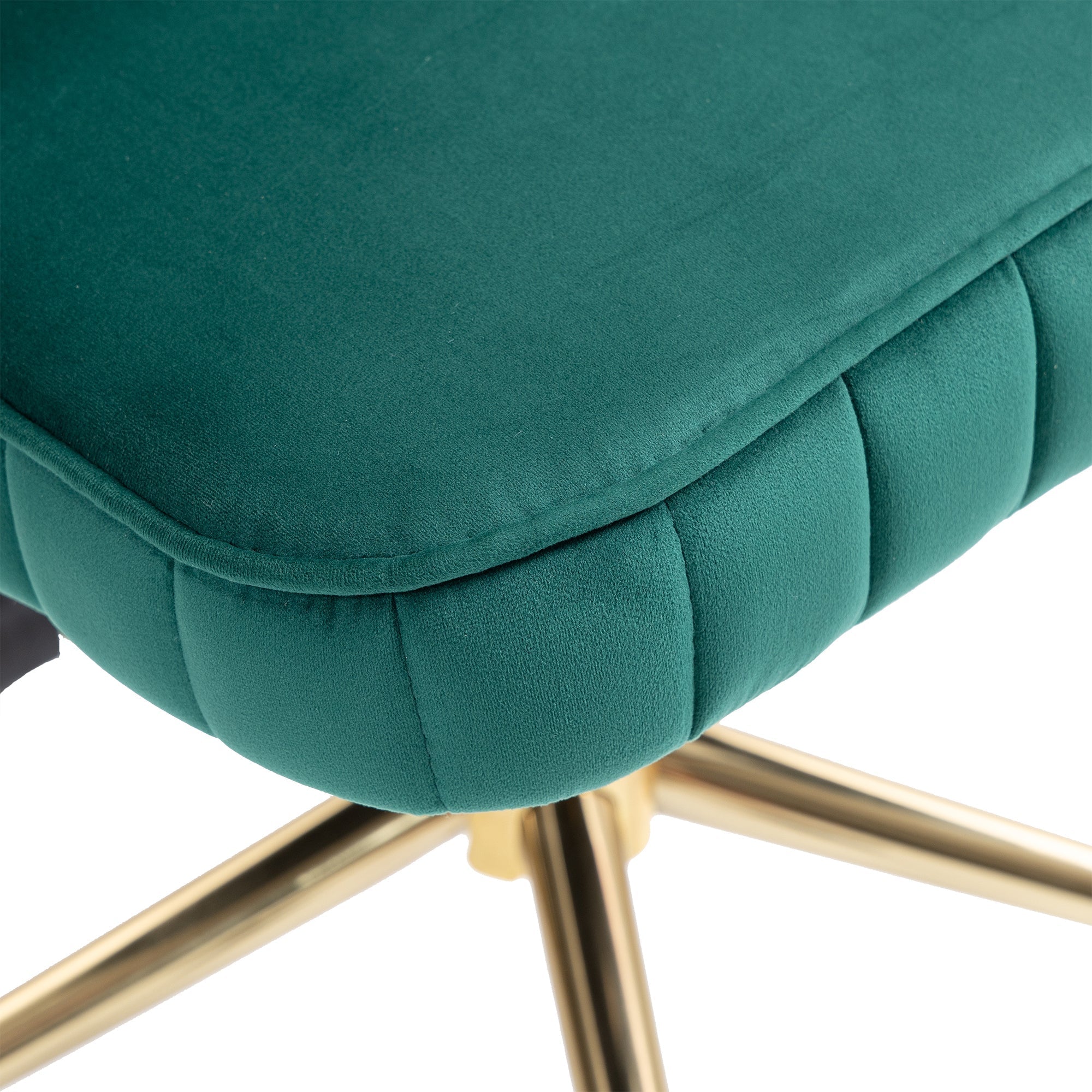 Modern Velvet Home Office Desk Chair with Adjustable Height and Swivel Wheels