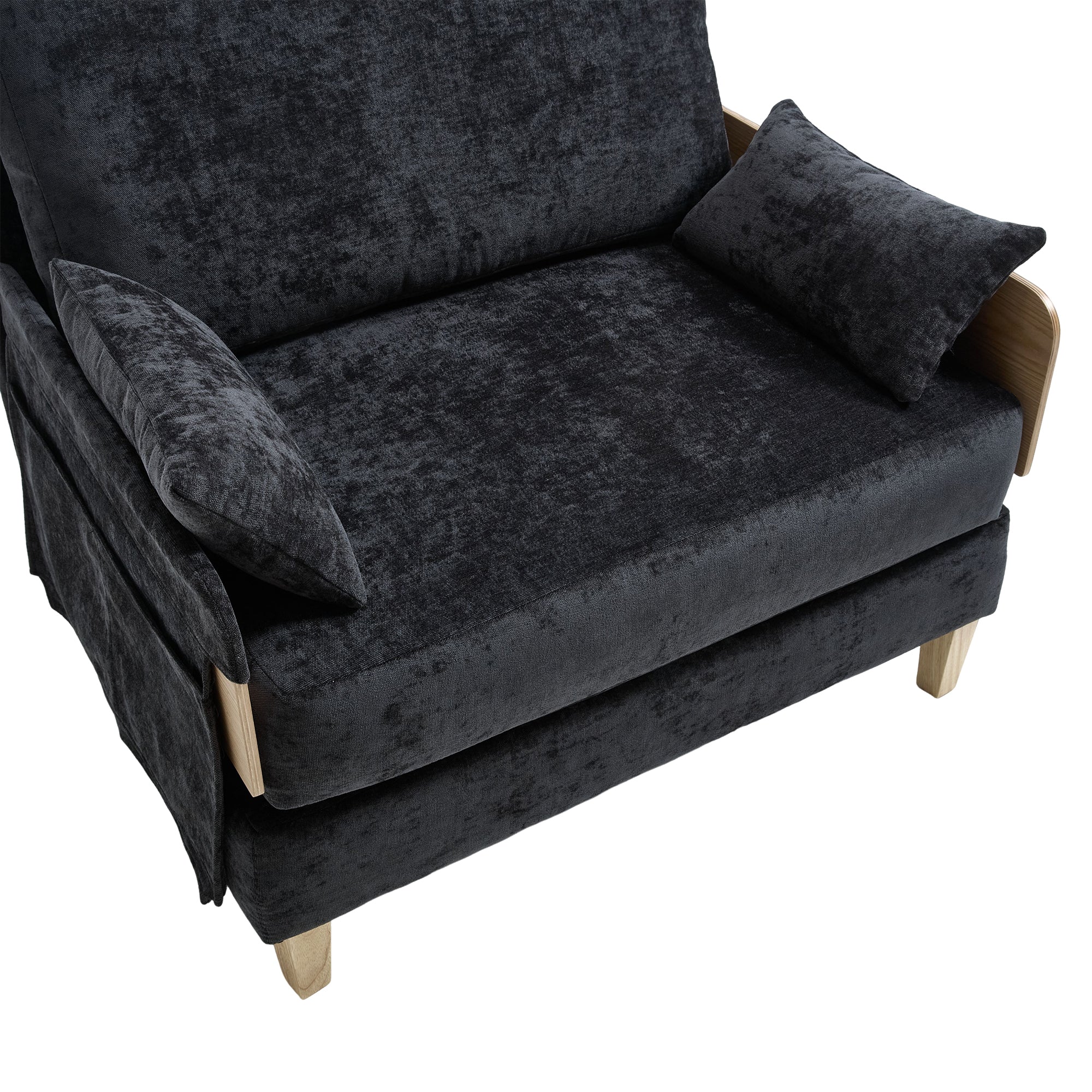Mid-Century Modern Chenille Foldable Sofa Bed Recliner