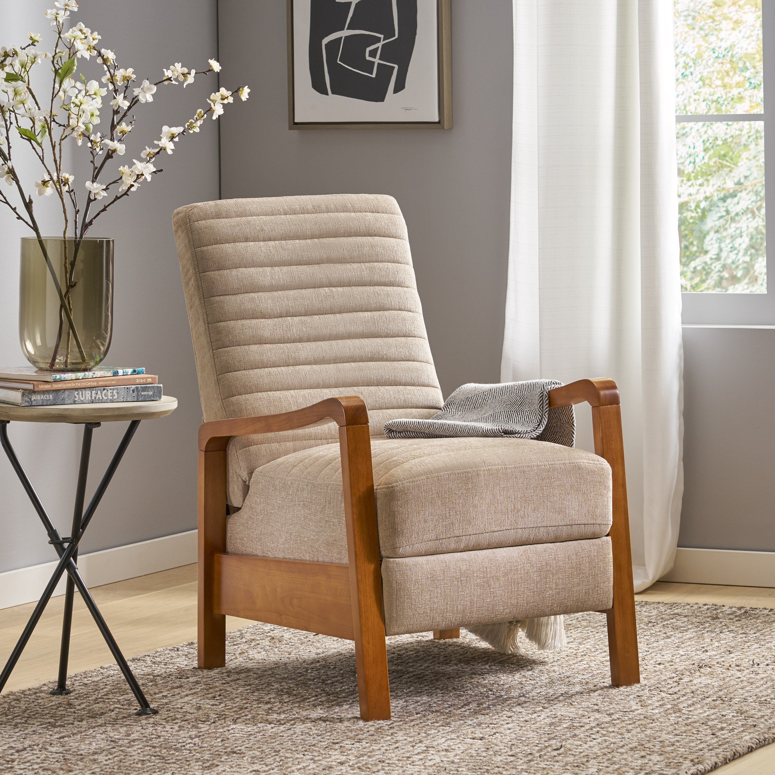 Mid-Century Modern Manual Club Recliner