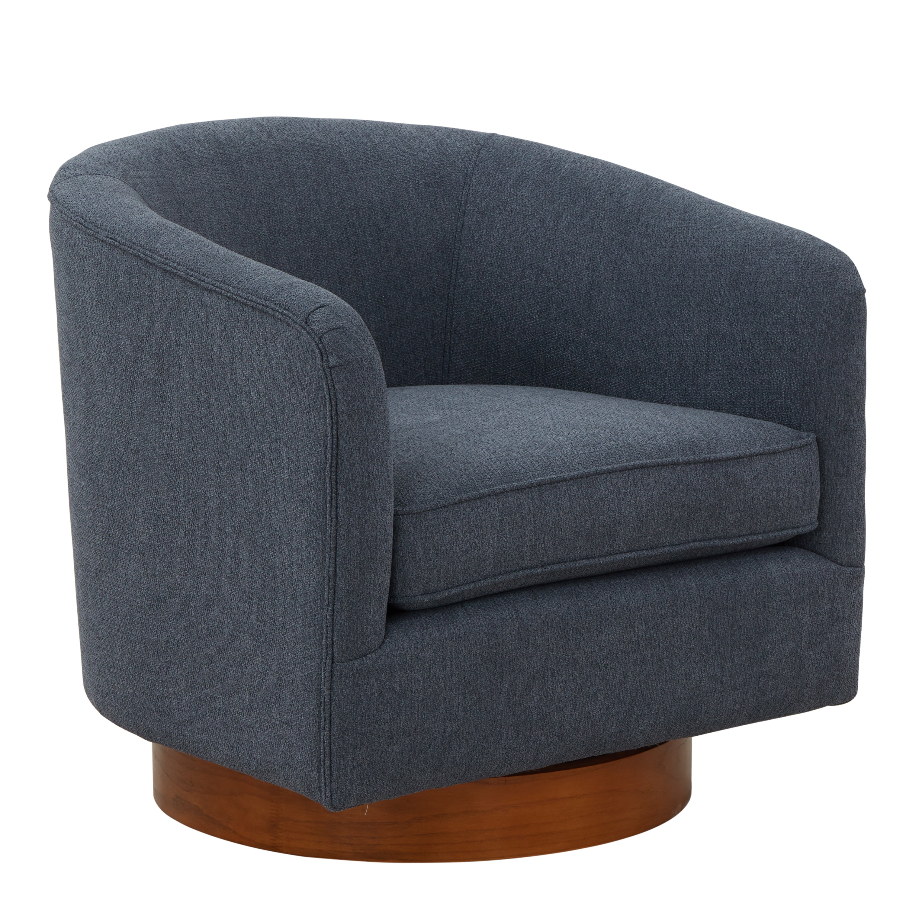 Miramar Wood Base Swivel Club Accent Chair