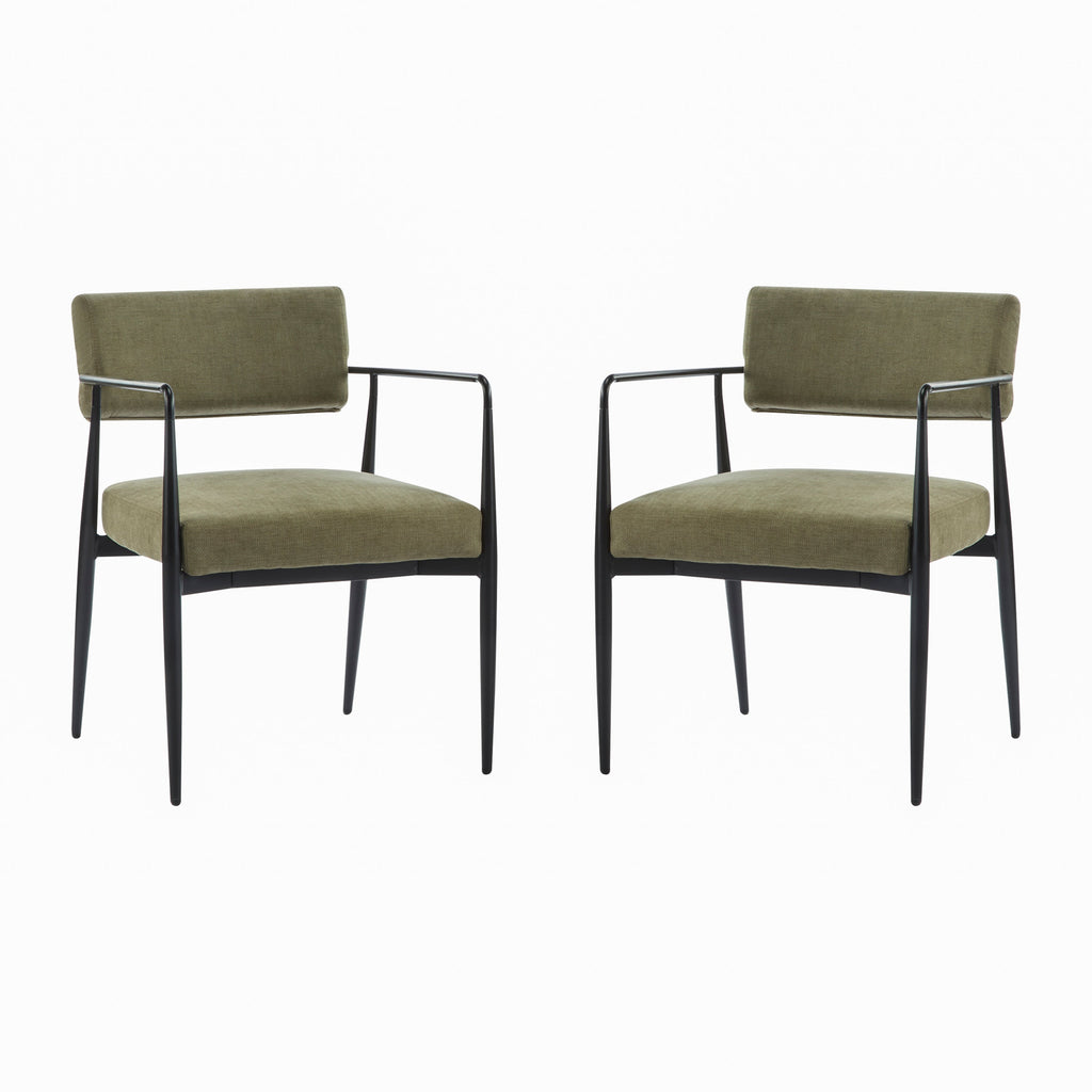 Nora Modern Metal Frame Dining Chair, Set of 2