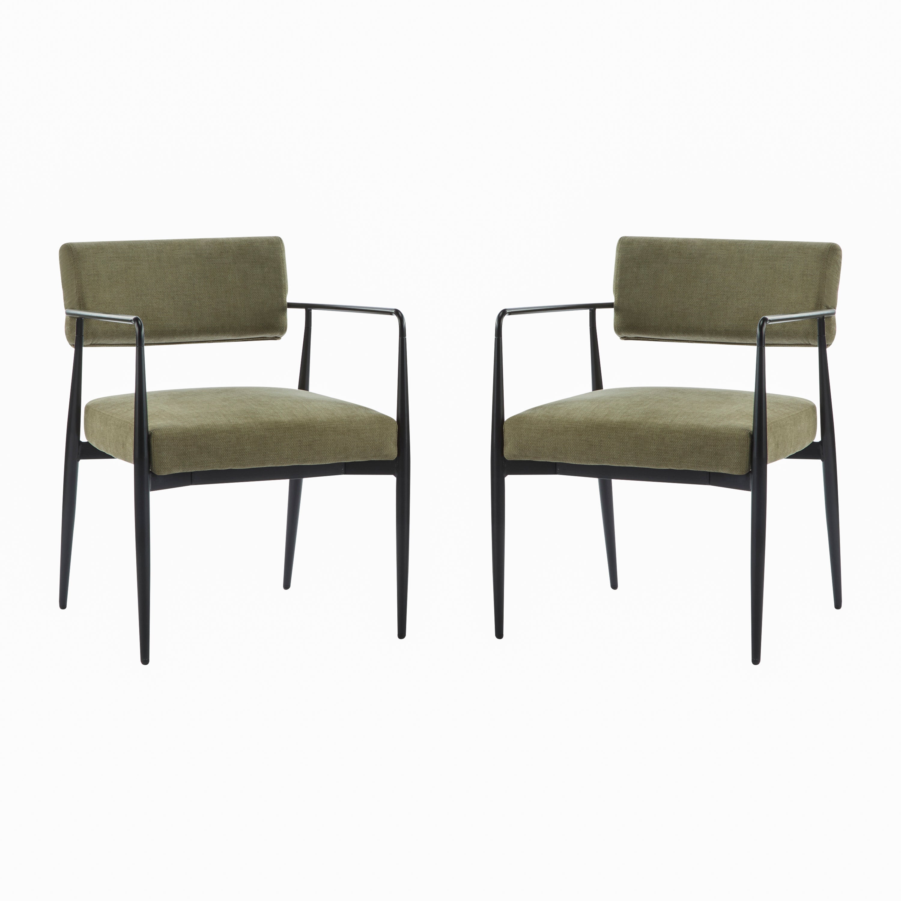 Nora Modern Metal Frame Dining Chair, Set of 2
