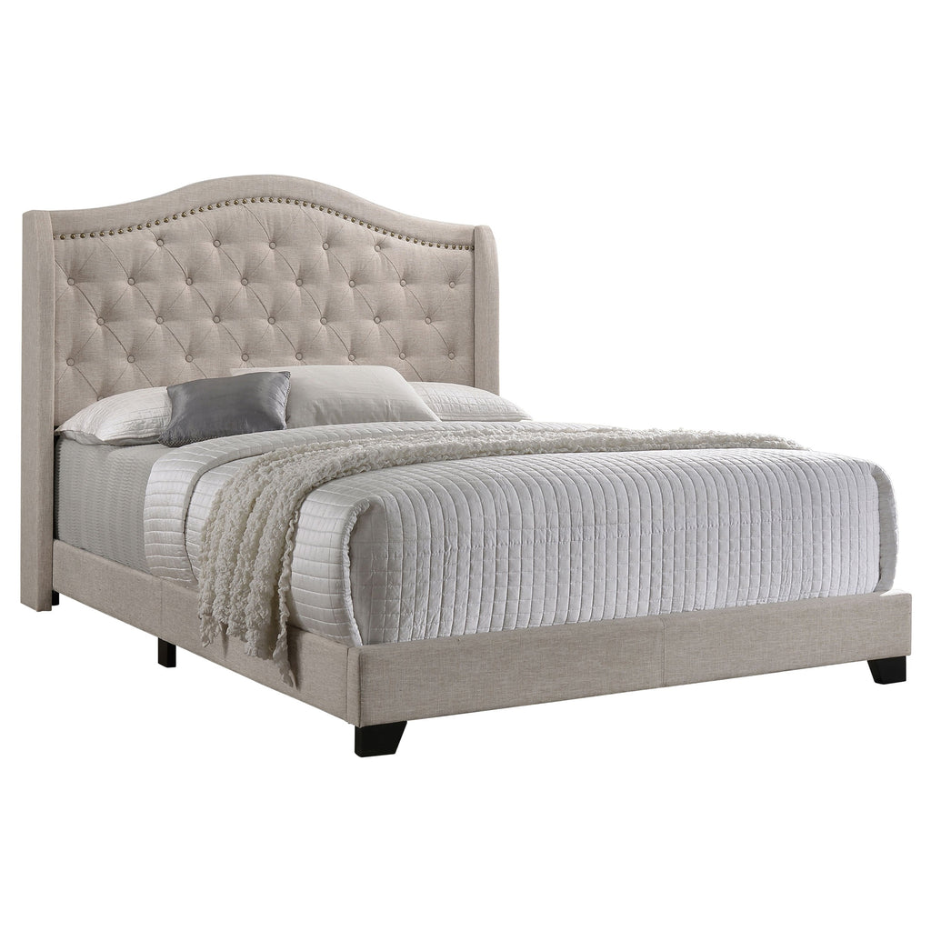 Upholstered Wingback Bed