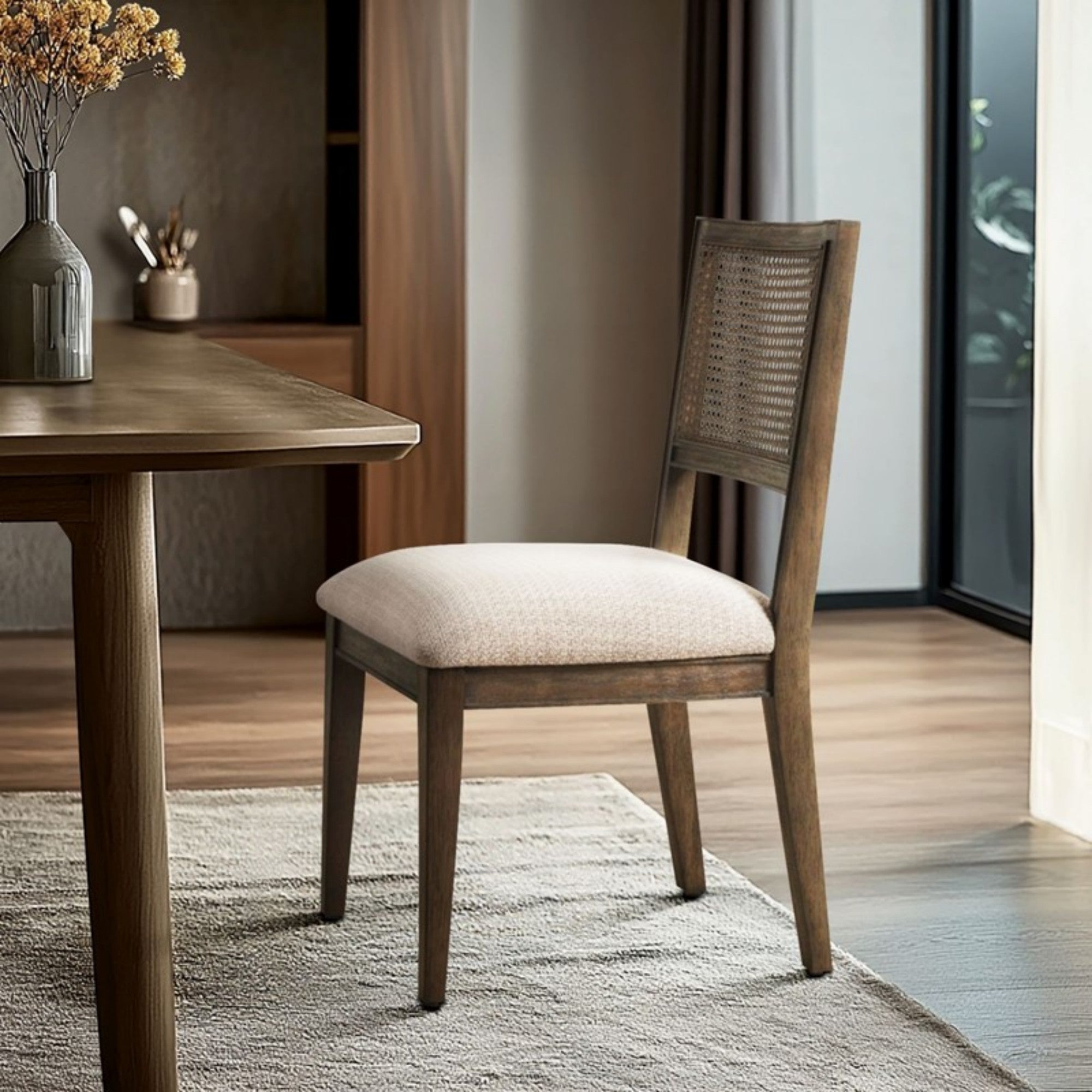 Hearthfield Rattan Armless Dining Chair, Set of 2