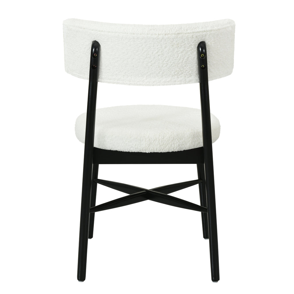 Harveston Mid Century Modern Boucle Upholstered Dining Chairs, Set of 2