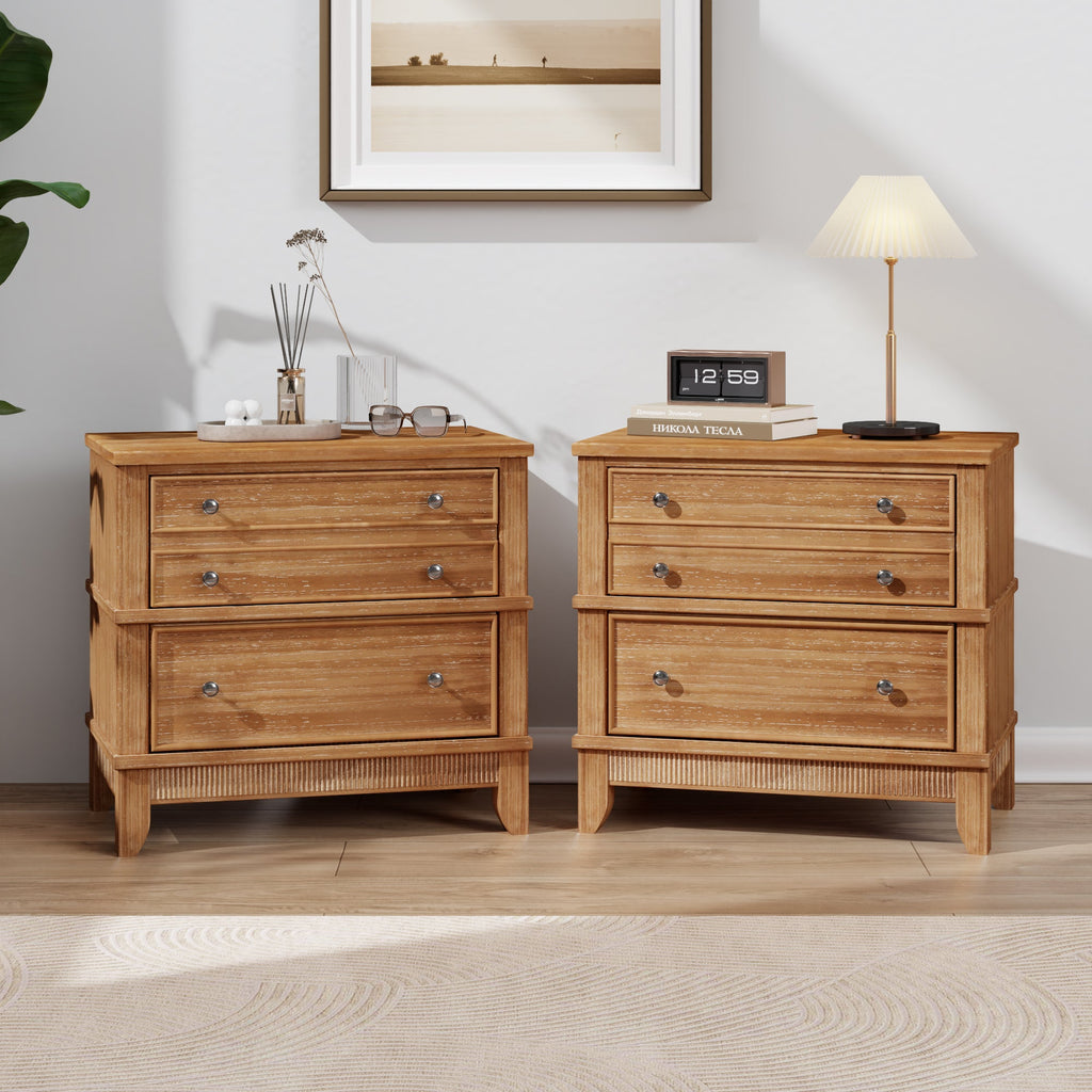 Hazel 3-Drawer Side Table, Set of 2