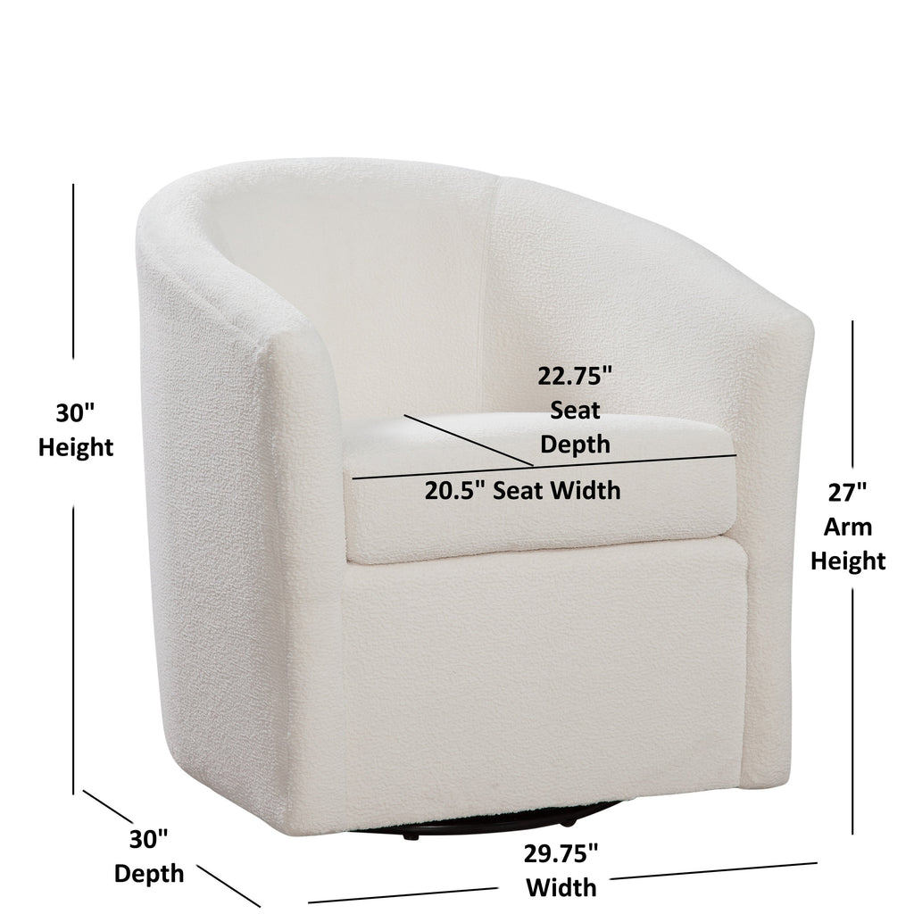 Oaklynn Barrel Style Swivel Accent Chair with Performance Fabric