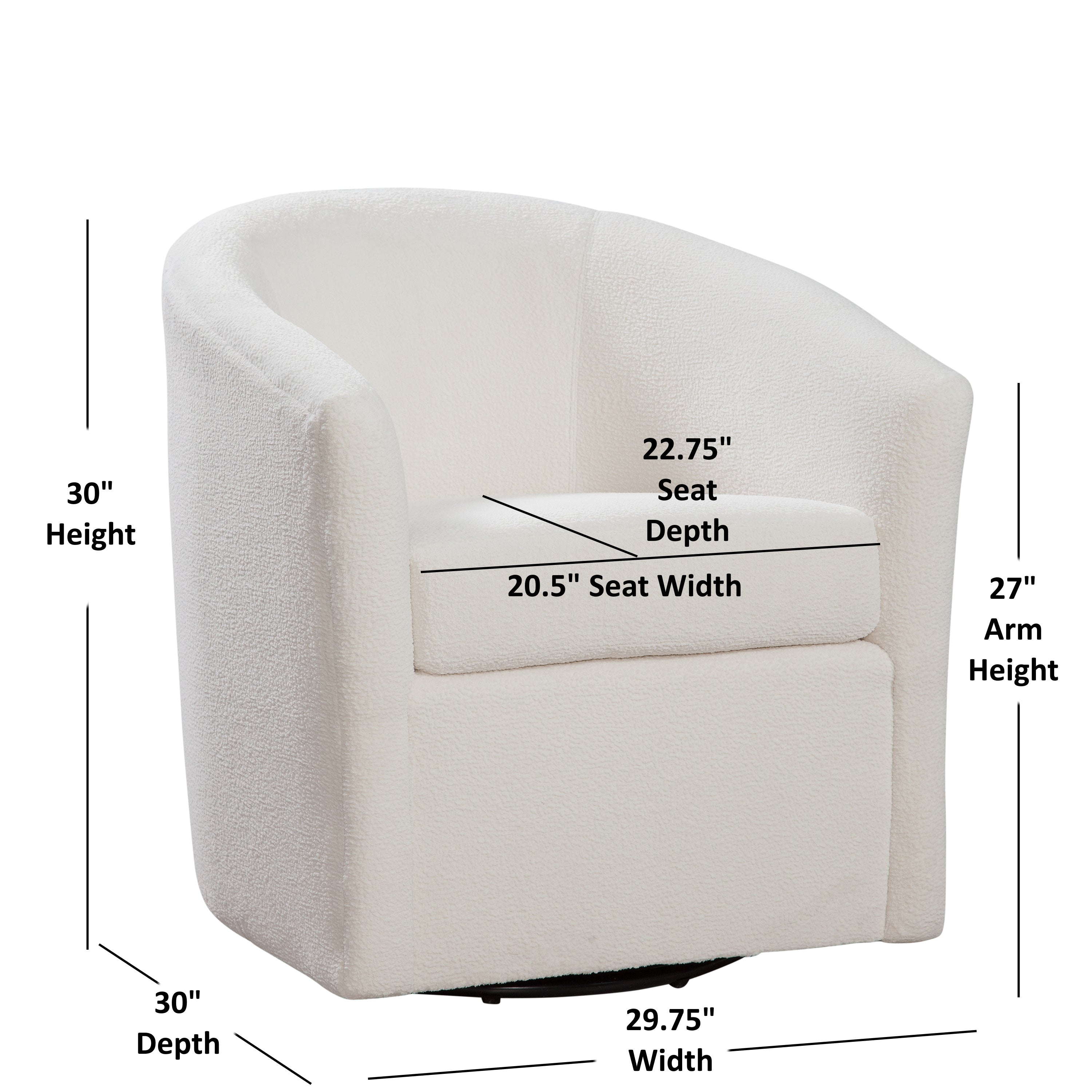 Oaklynn Barrel Style Swivel Accent Chair with Performance Fabric