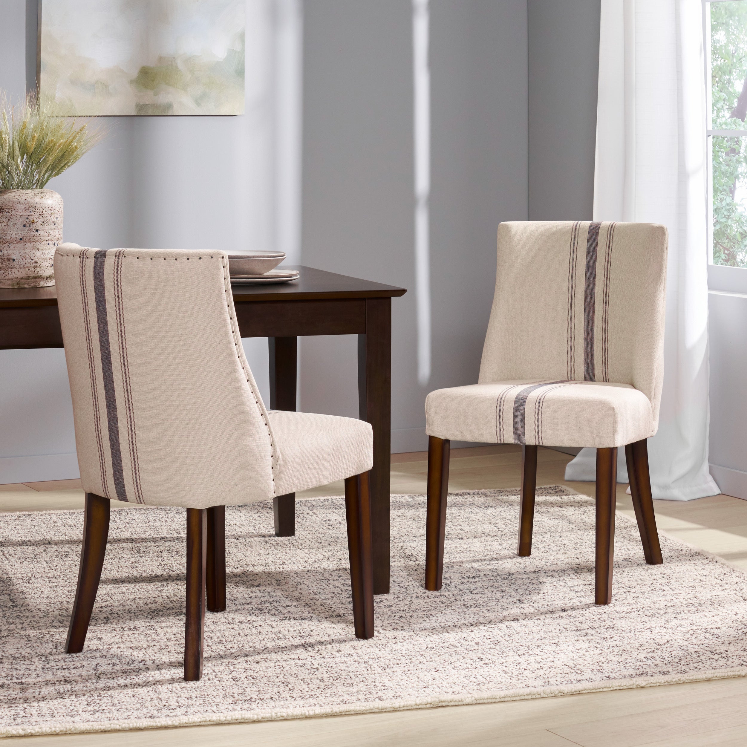 Hearthwick Striped Upholstered Dining Chair, Set of 2