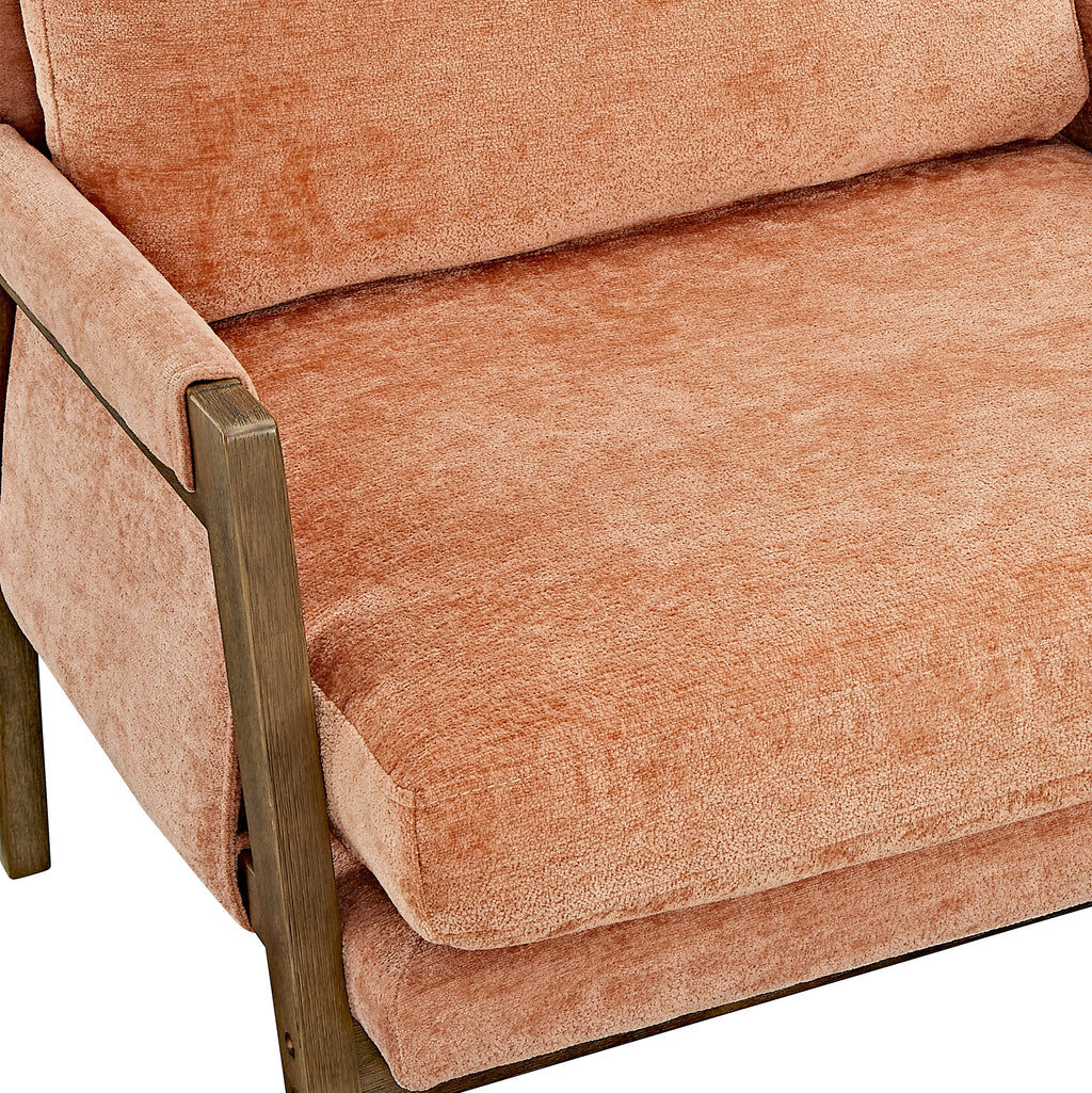 Kelly Modern Wood Frame Velvet Accent Chair