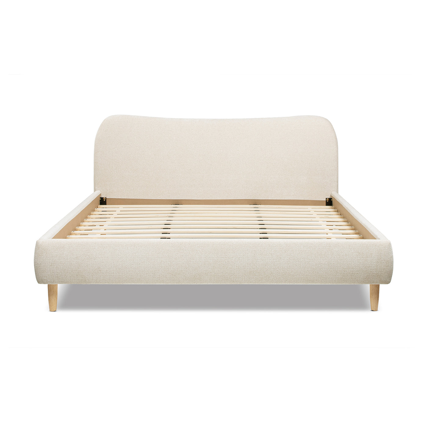 Roman Curved Headboard Upholstered Platform Bed