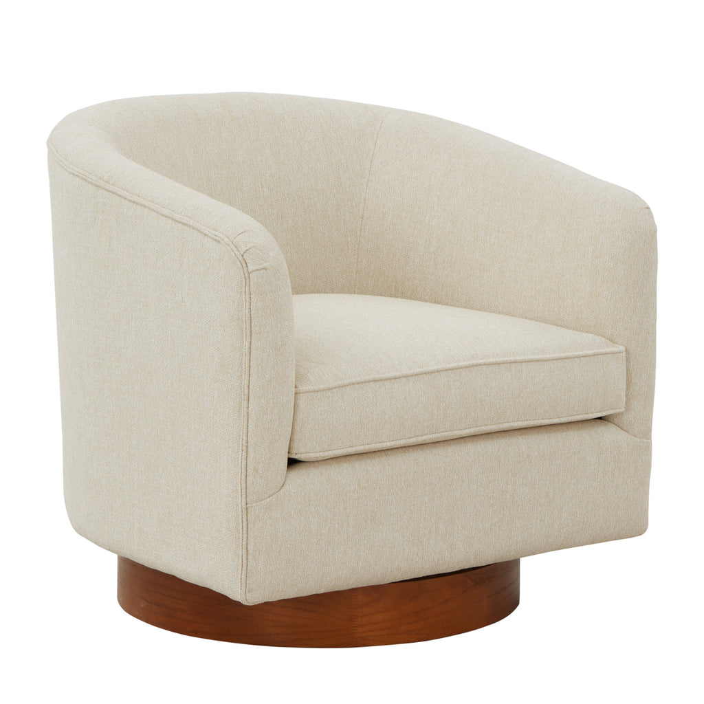 Miramar Wood Base Swivel Club Accent Chair
