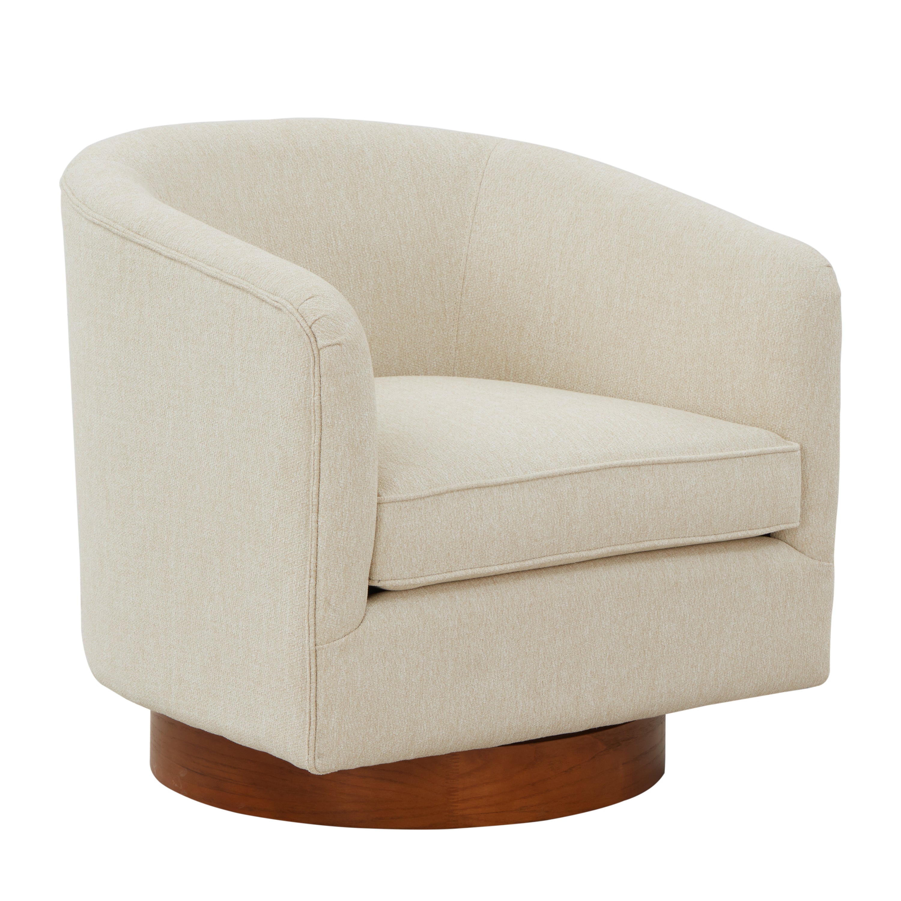 Miramar Wood Base Swivel Club Accent Chair