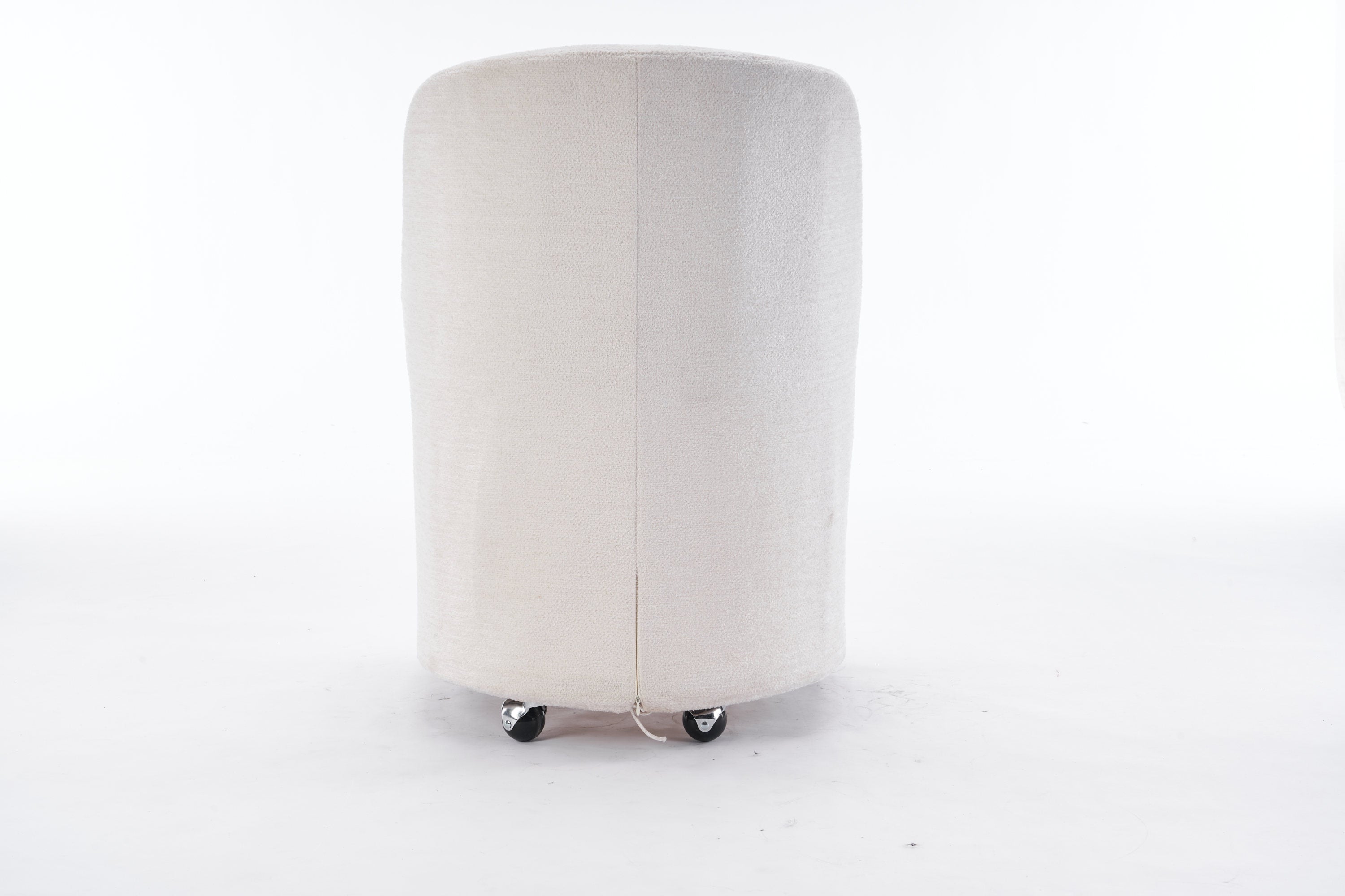 Greymont Chenille Upholstered Armless Dining Chairs With Wheels, Set of 2