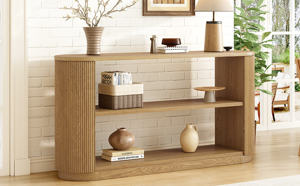 Modern Entryway Console Table with Open Shelf