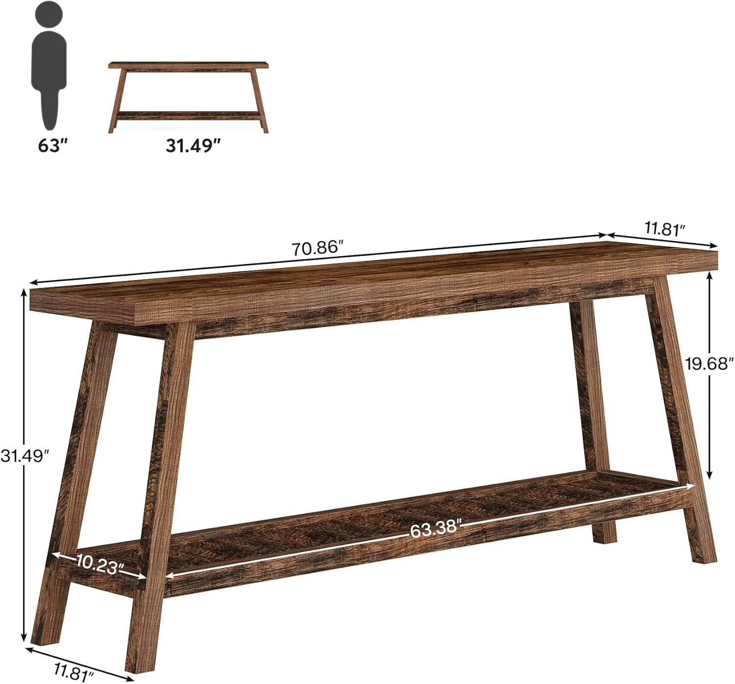 Marleton Solid Wood Modern Farmhouse Console Table