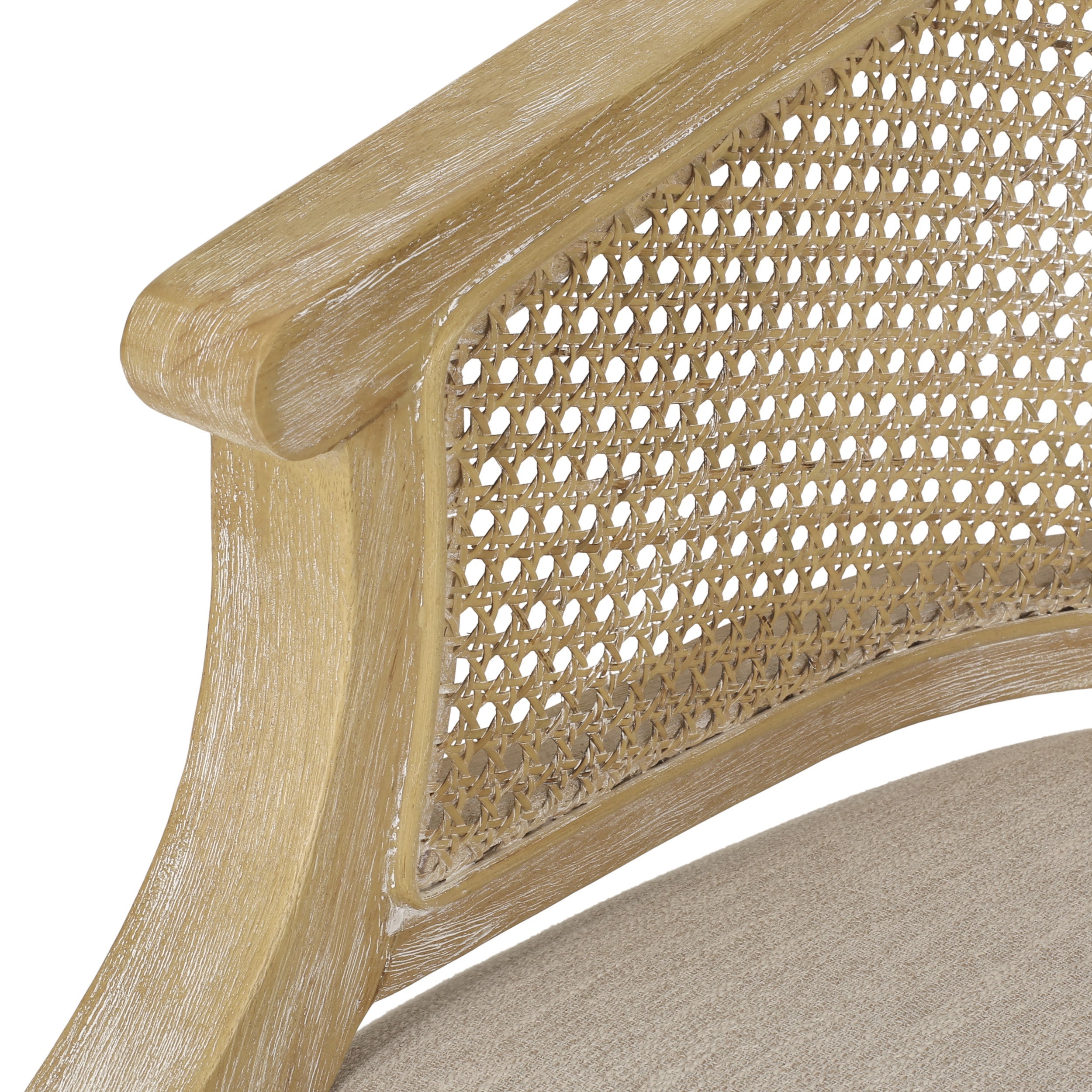 Accent Chair Rubber Wood Beige Natural