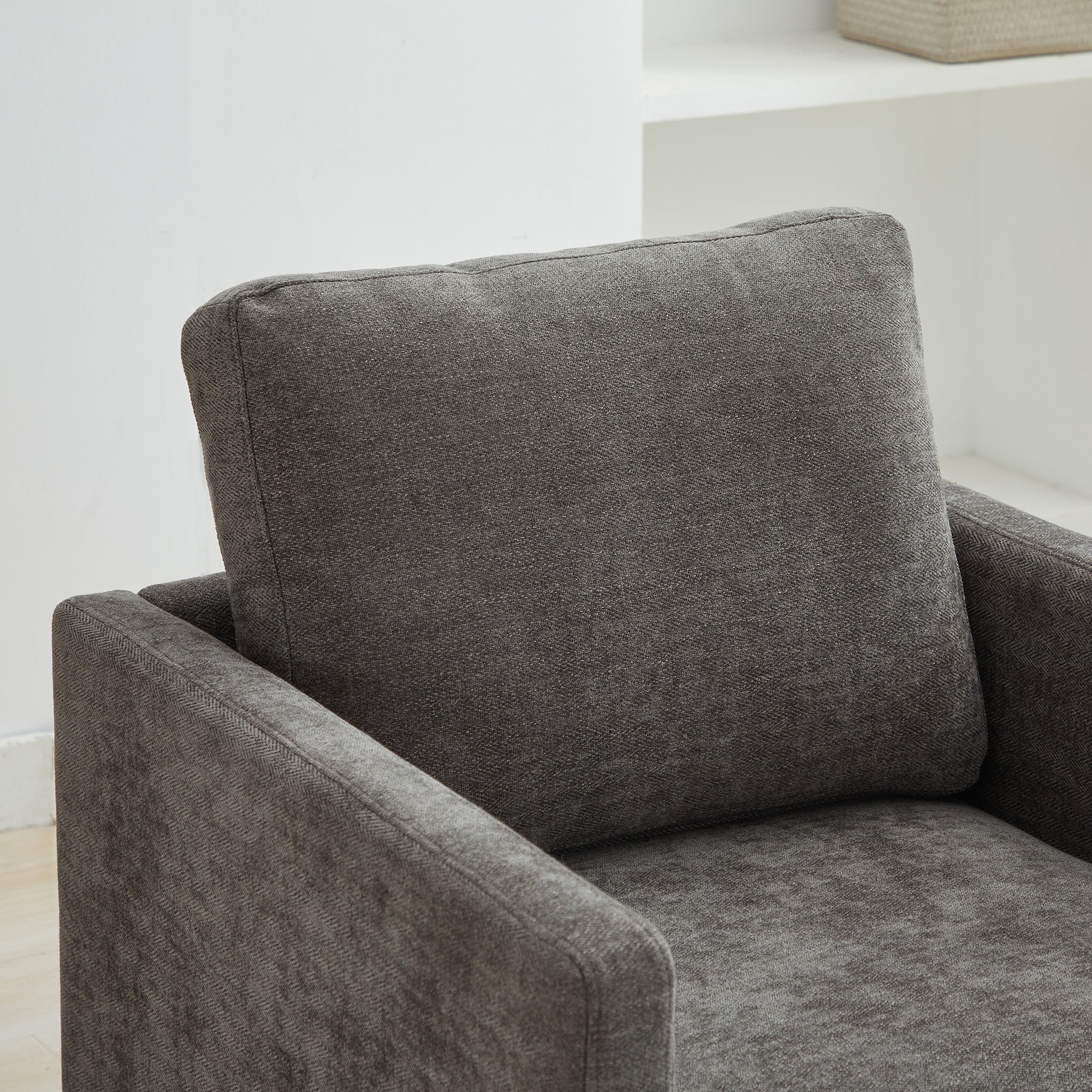 Modern Square Upholstered Swivel Accent Chair