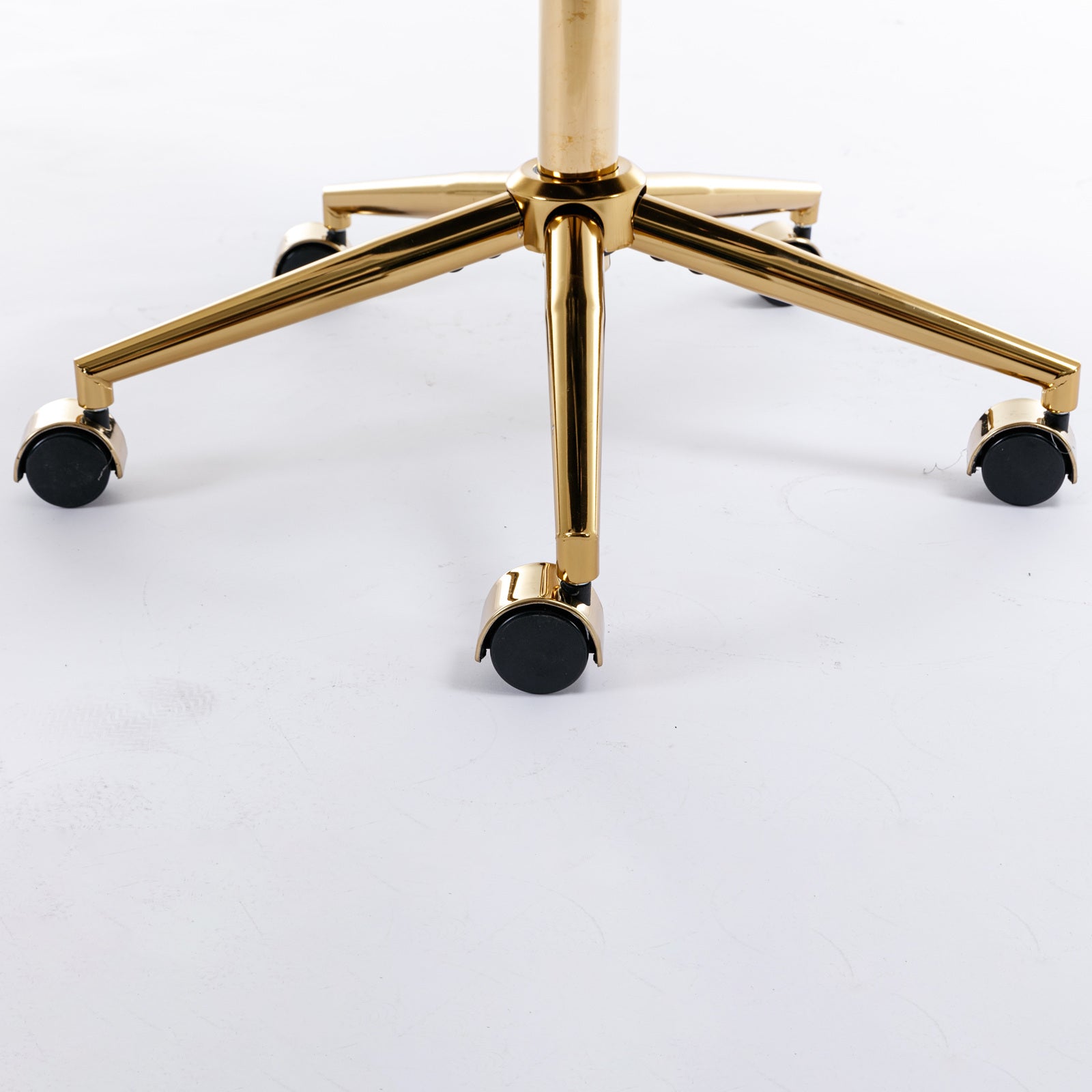 Faux Rabbit Hair Office Chair with Golden Metal Base, Adjustable Swivel