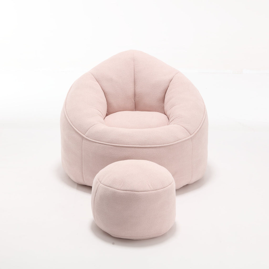 Bean Bag Sofa Chair with High-Pressure Foam and Footrest