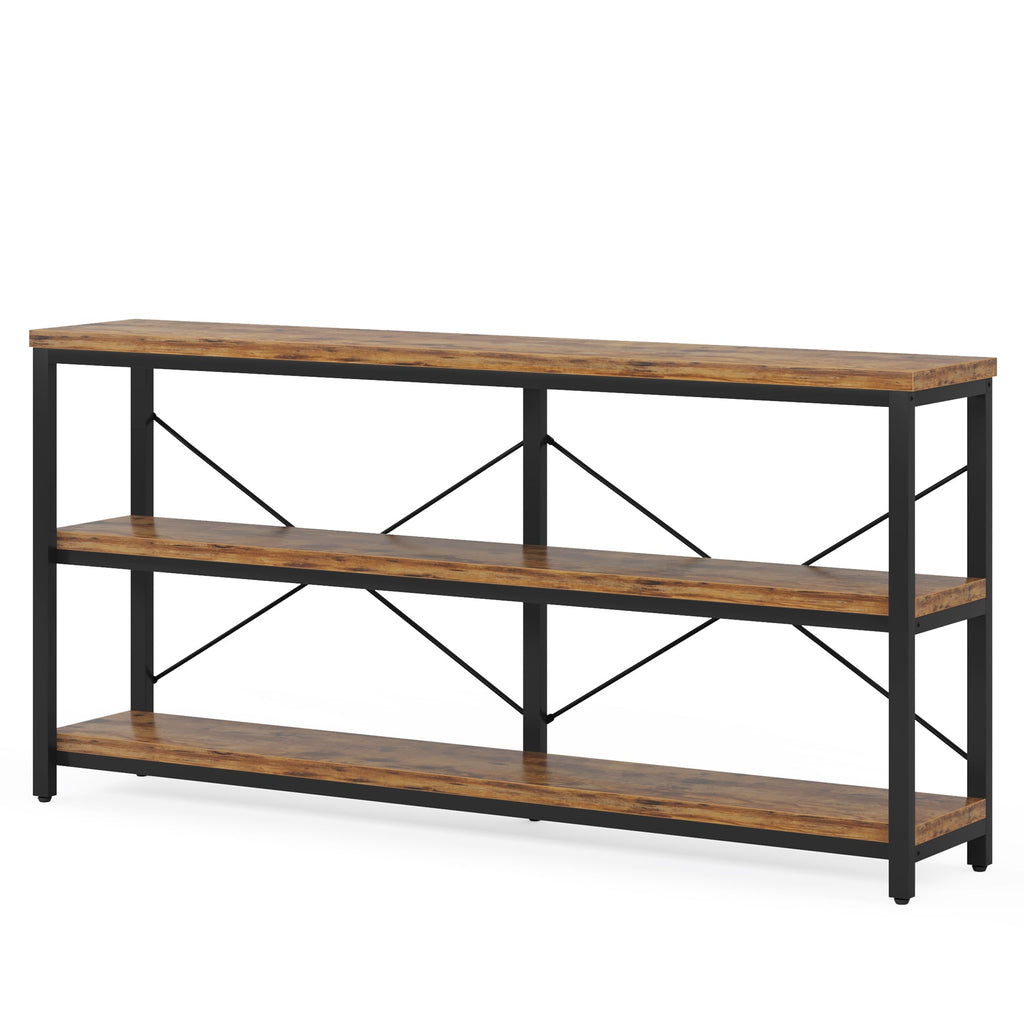 Granton Industrial 3-Tier Console Table with Storage Shelves