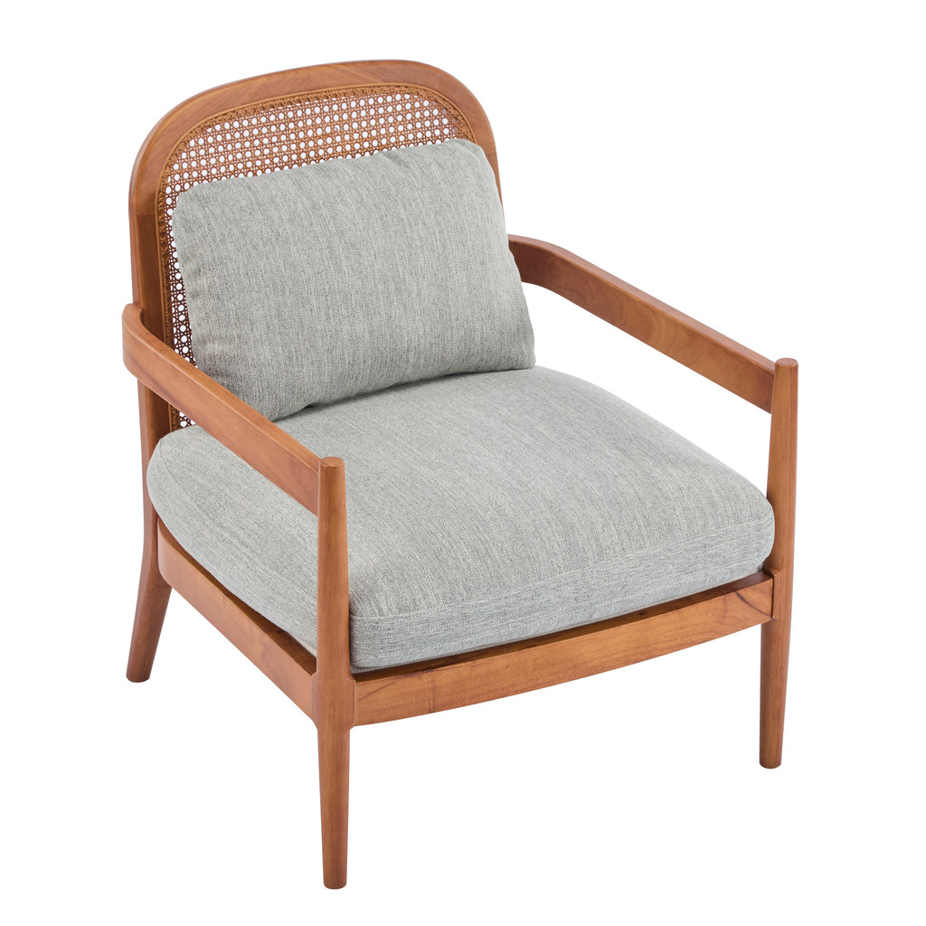 Elliston Rattan Backrest Solid Wood Accent Chair with Cushions, Set of 2