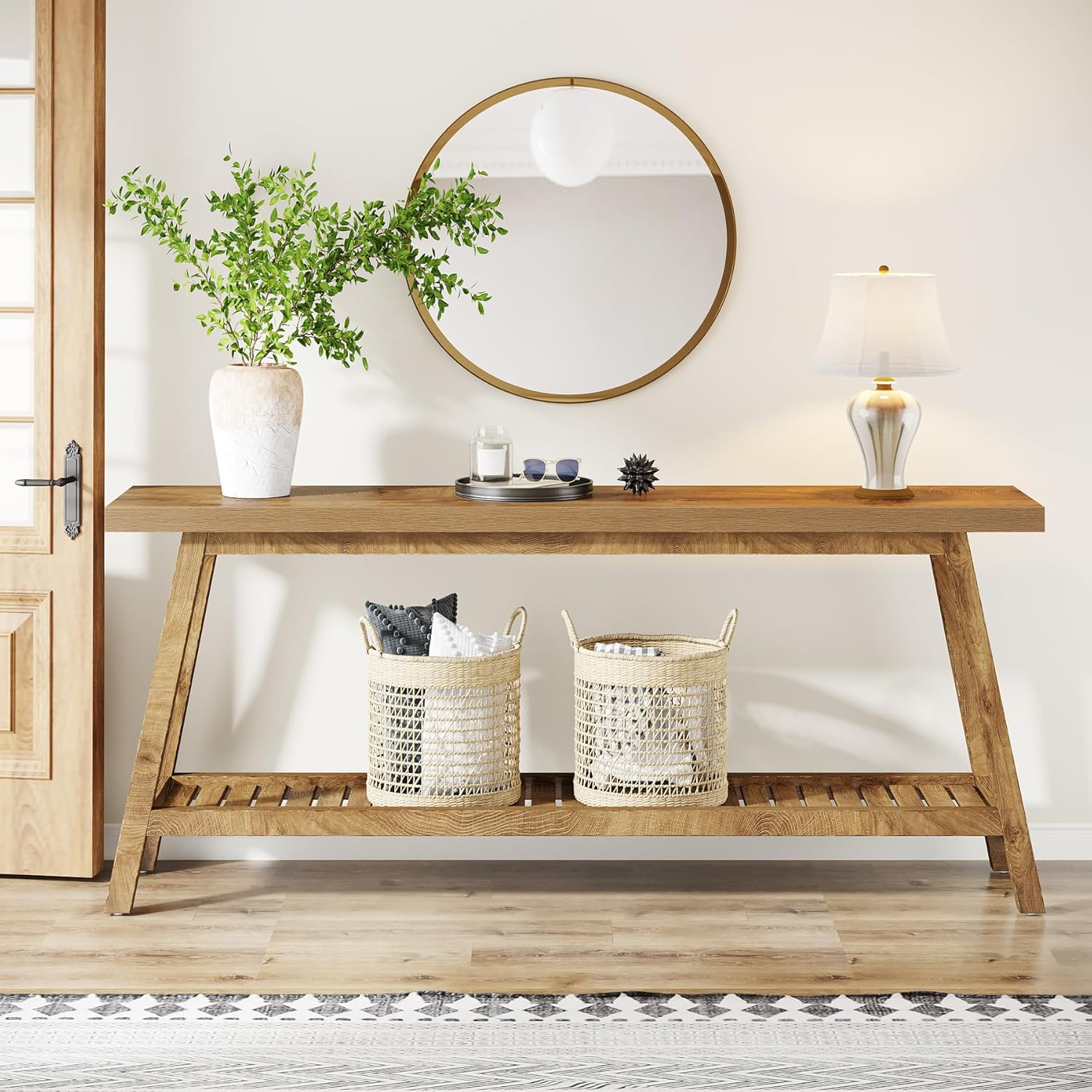 Marleton Solid Wood Modern Farmhouse Console Table