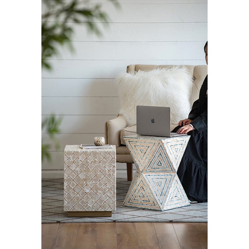 Square Capiz Side Table