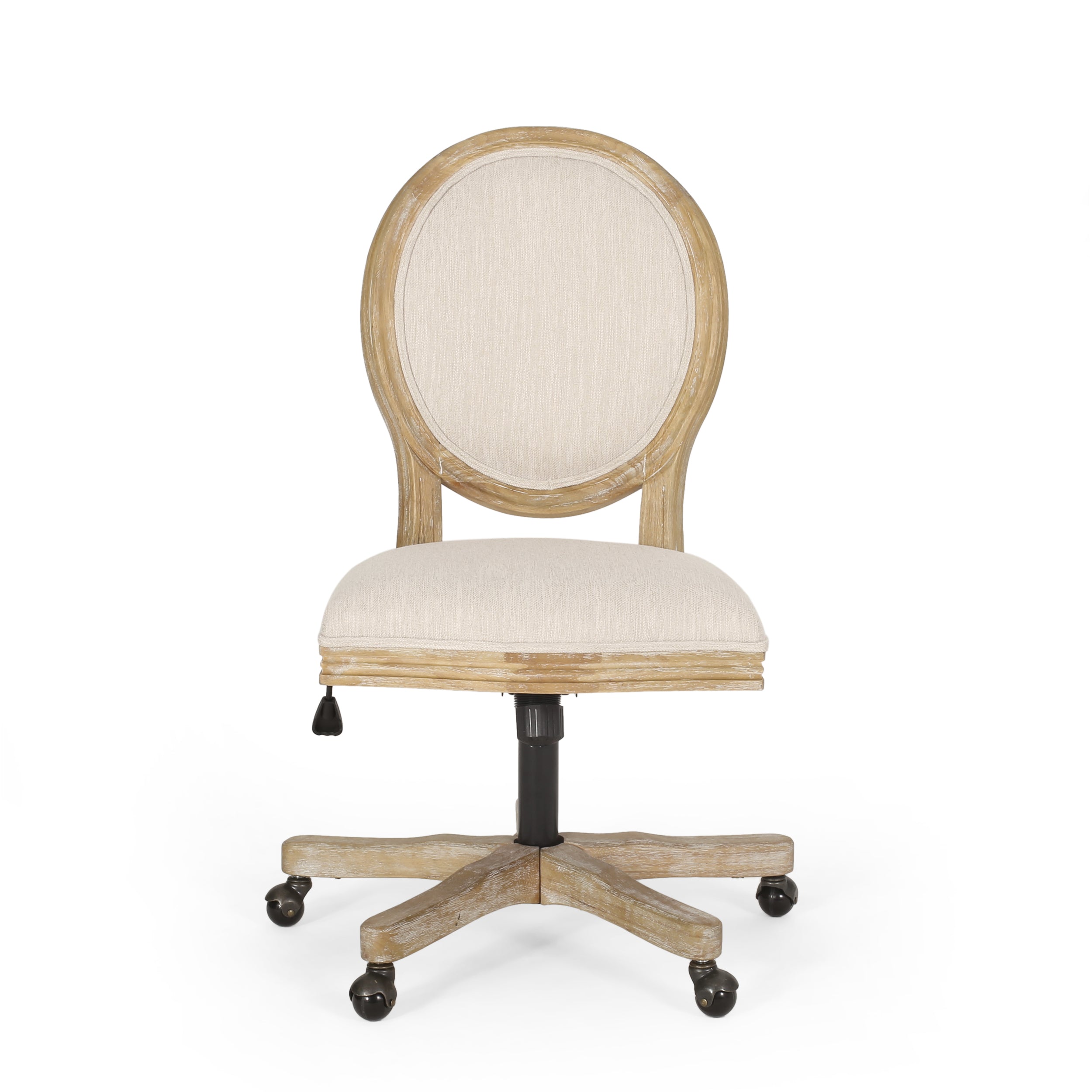 French Country Oval Back Swivel & Lift Office Chair