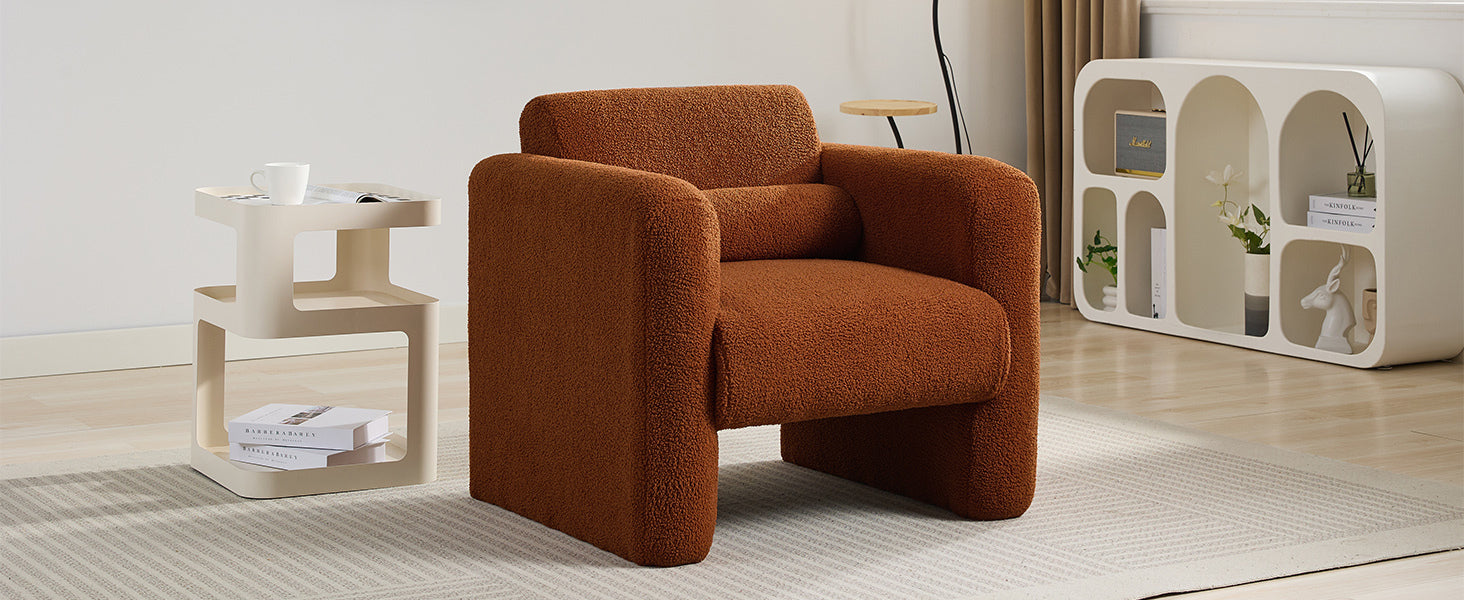 Marlowe Modern Sherpa Upholstered Comfy Reading Accent Chair