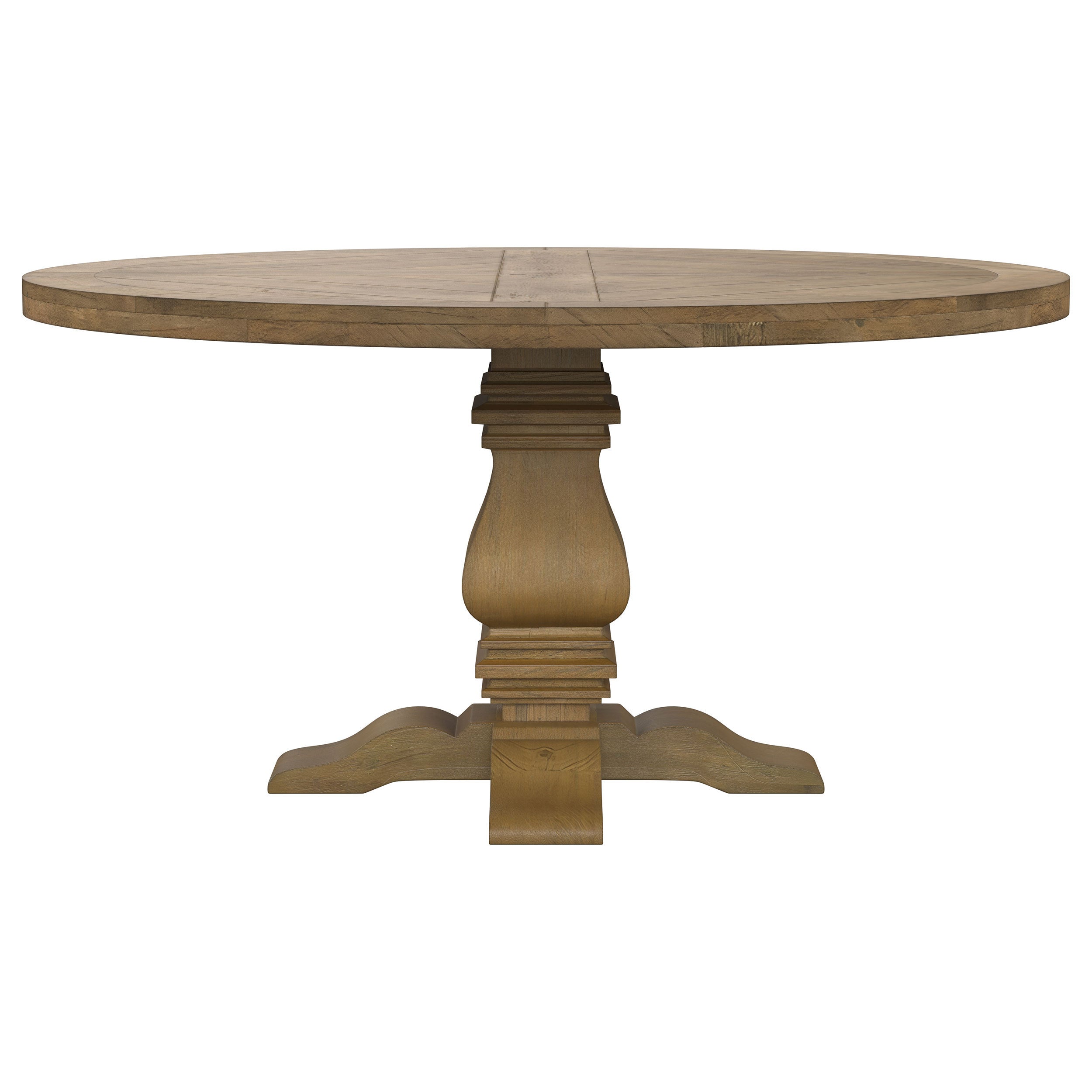 Rhea Rustic Honey Round Wood Dining Table