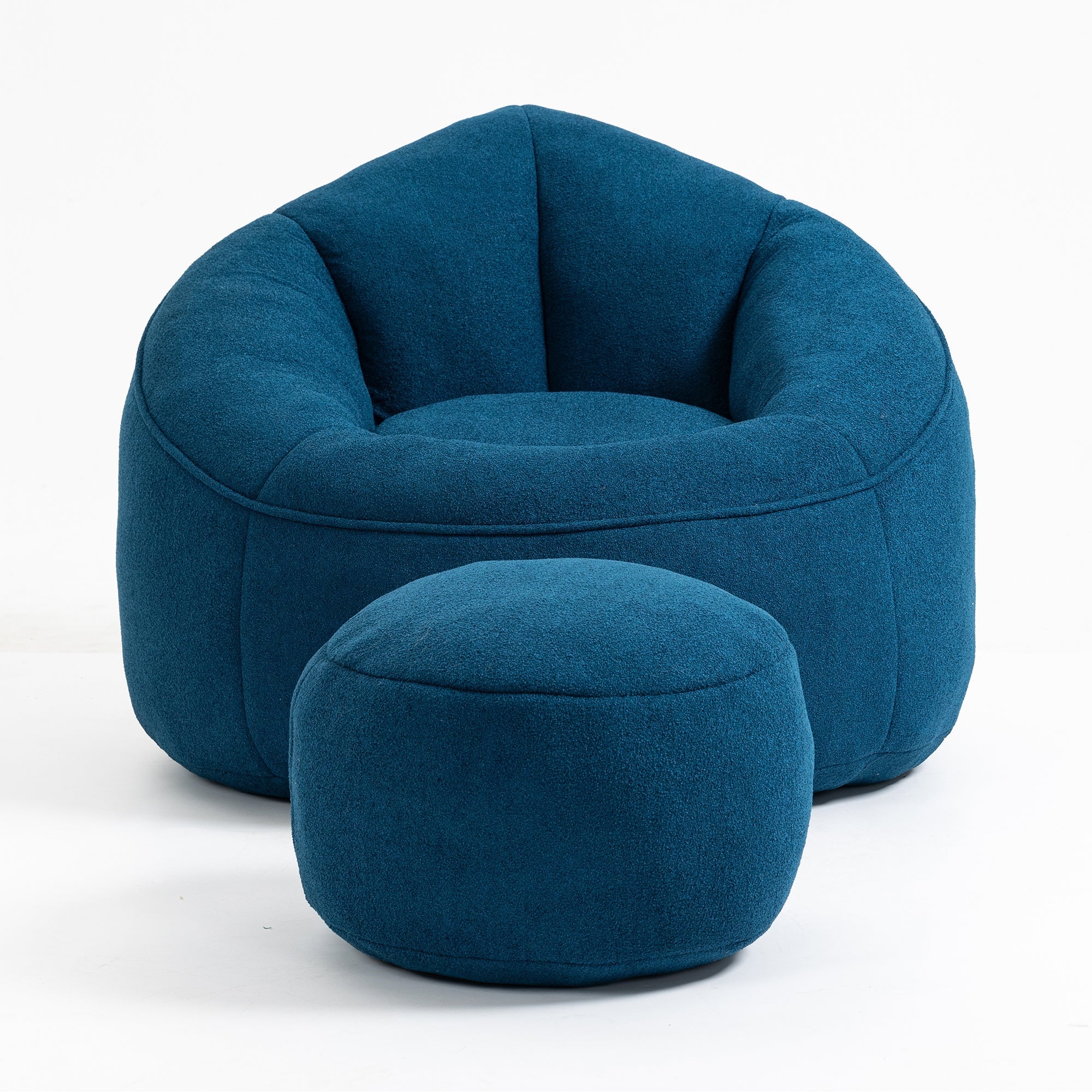 Bean Bag Sofa Chair with High-Pressure Foam and Footrest