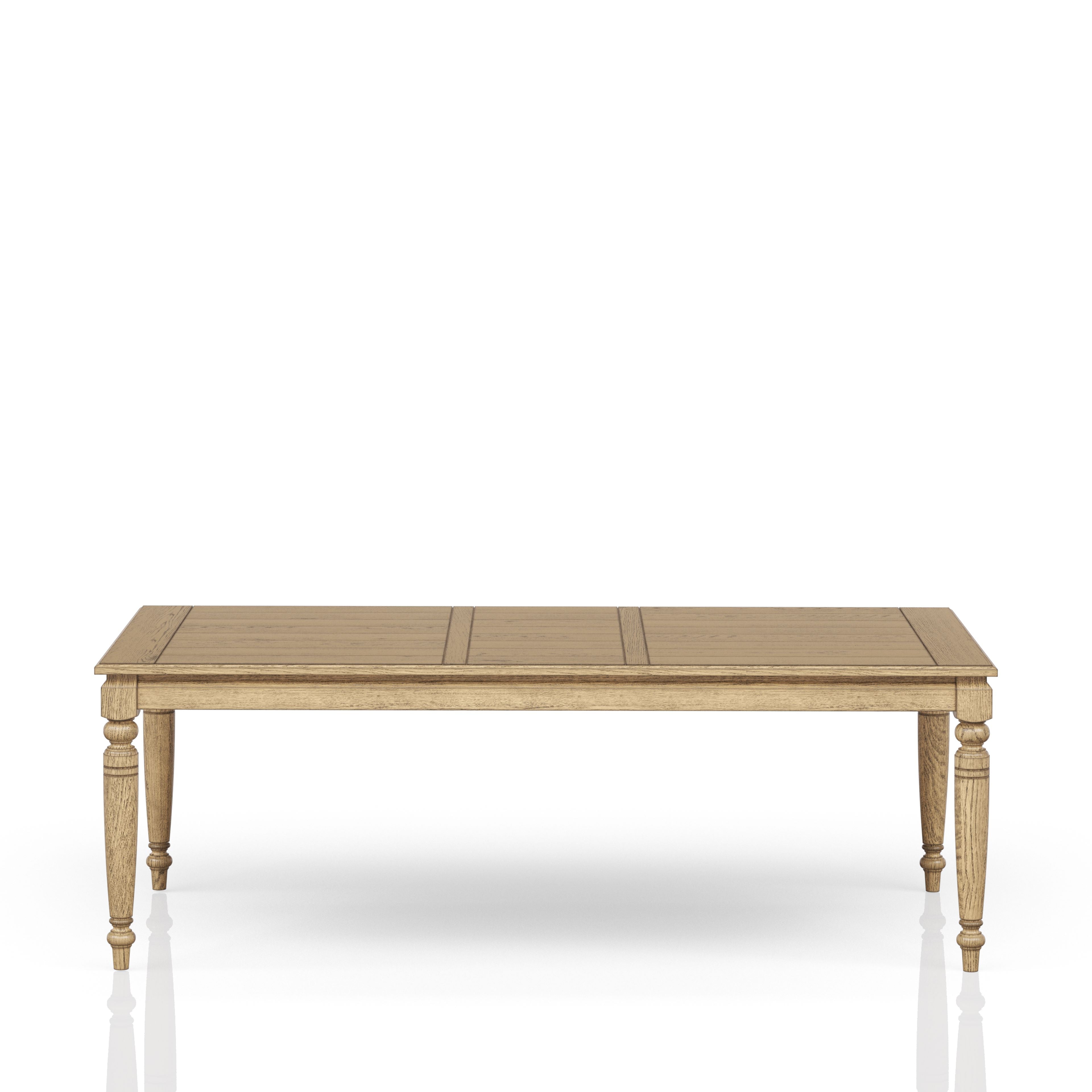 Fordham Turned Leg Wood Extendable Dining Table with Leaf