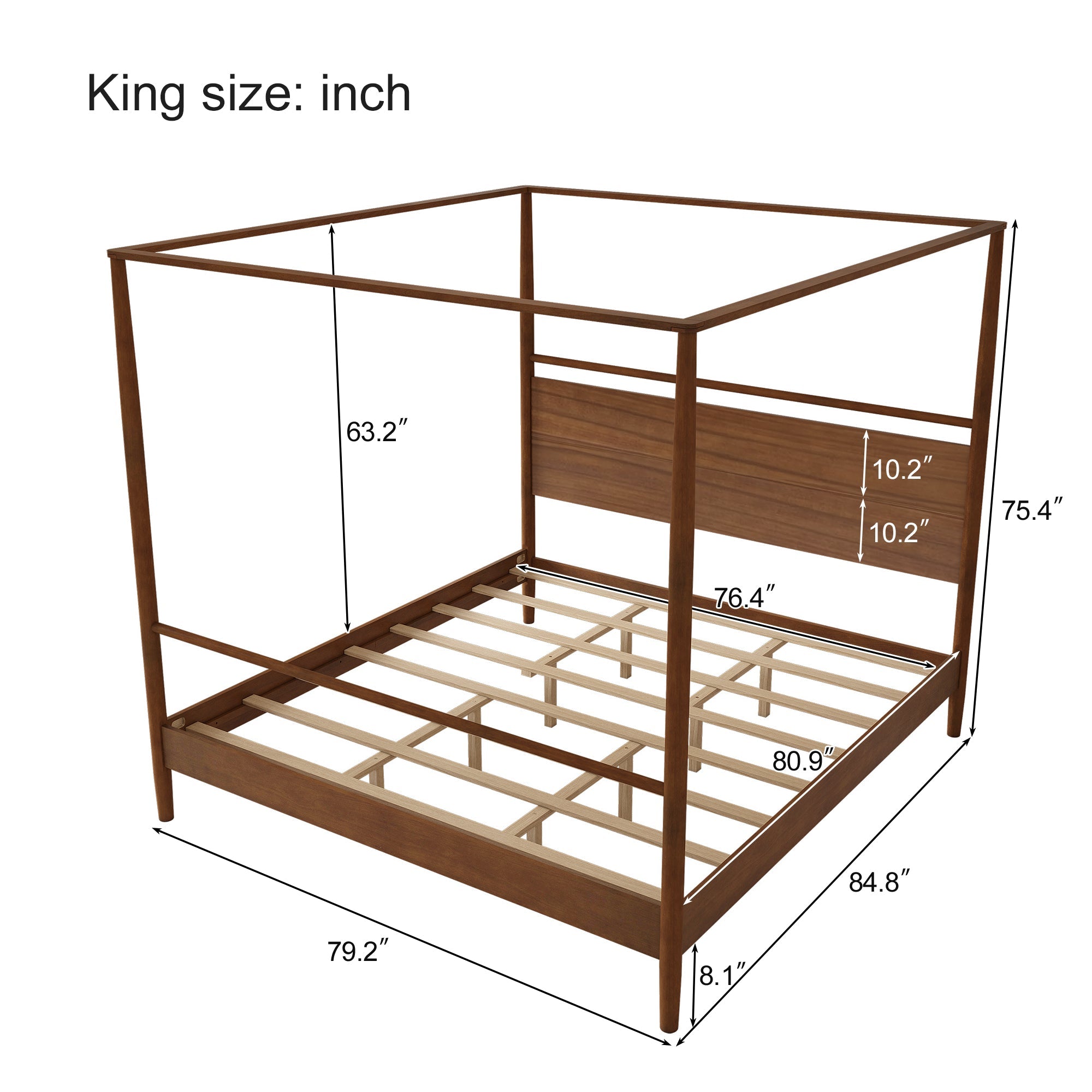 Solid Wood Canopy Bed