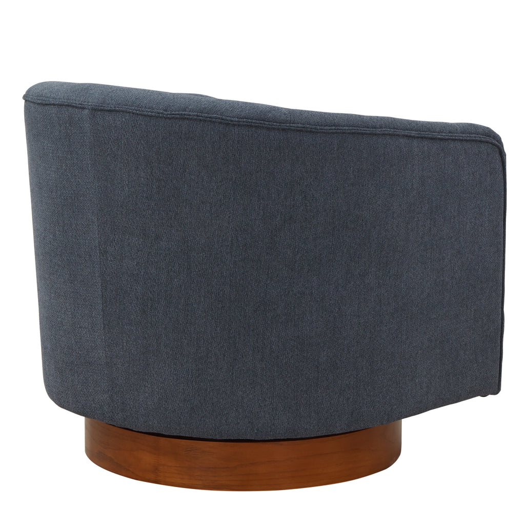 Miramar Wood Base Swivel Club Accent Chair