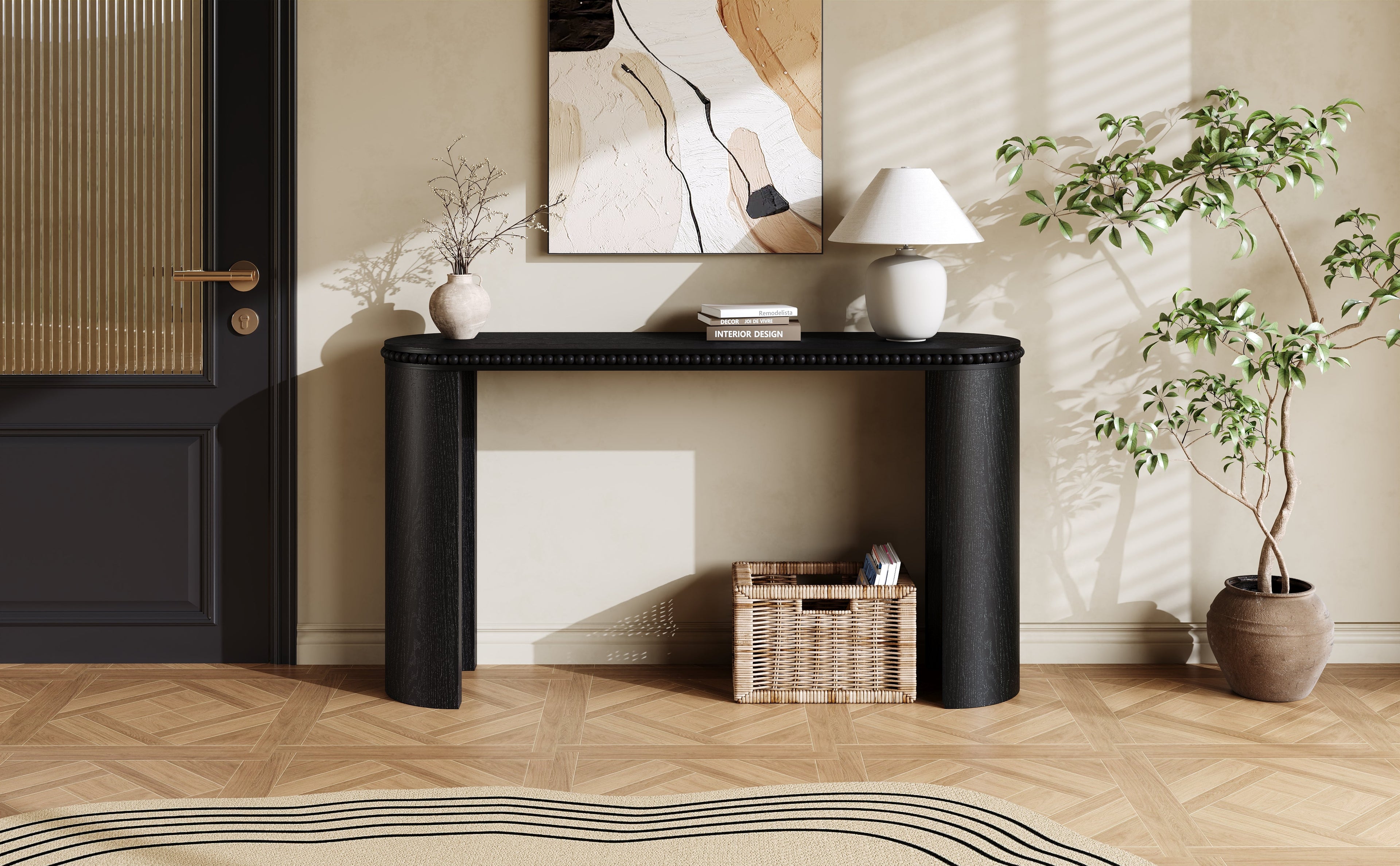Beaded Trim Console Table