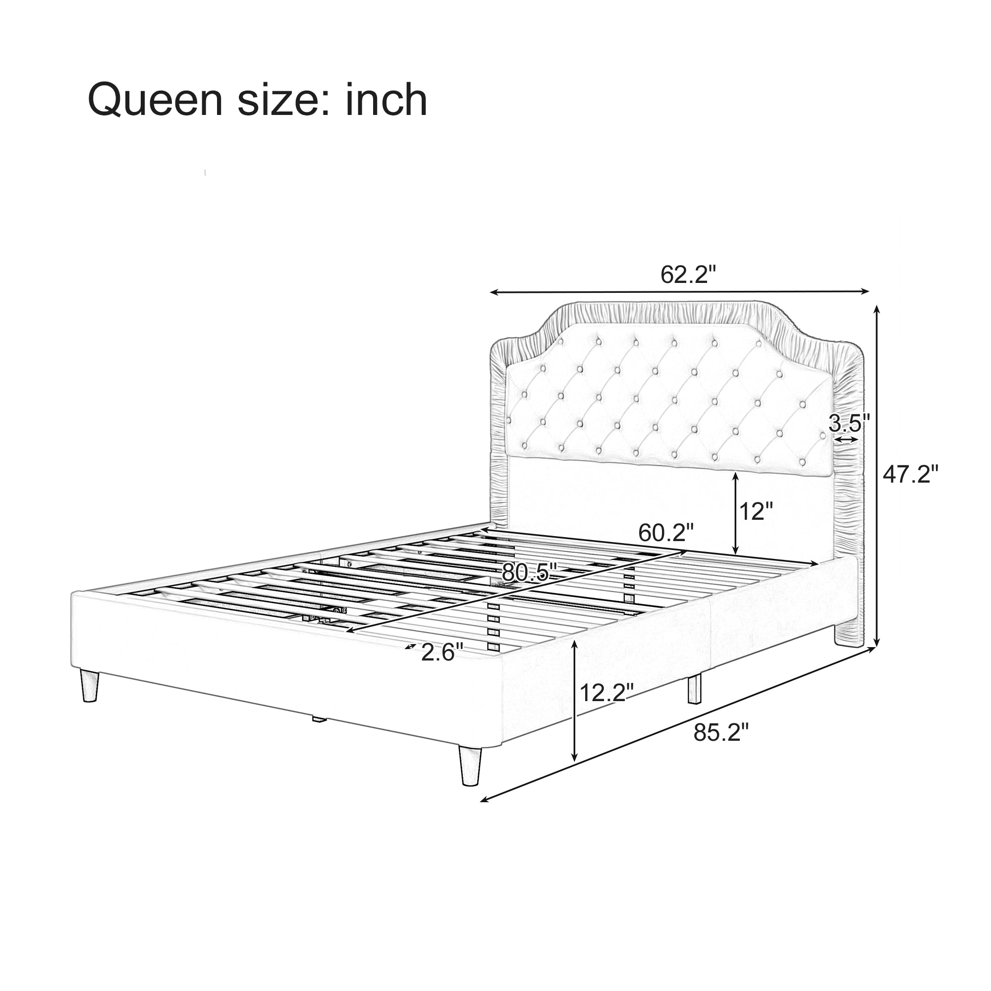 Button Tufted Headboard Bed