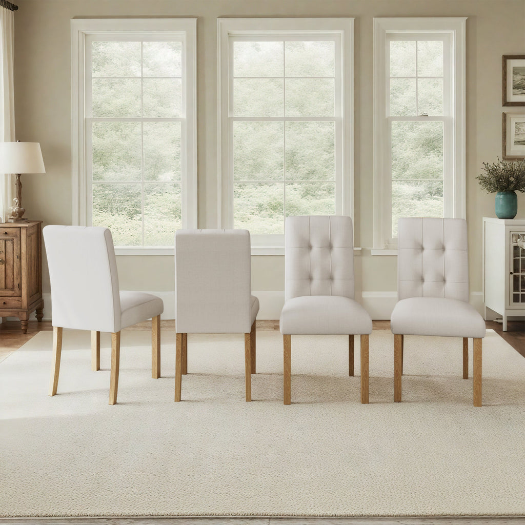 Franklin Tufted Upholstered Dining Chairs, Set of 4