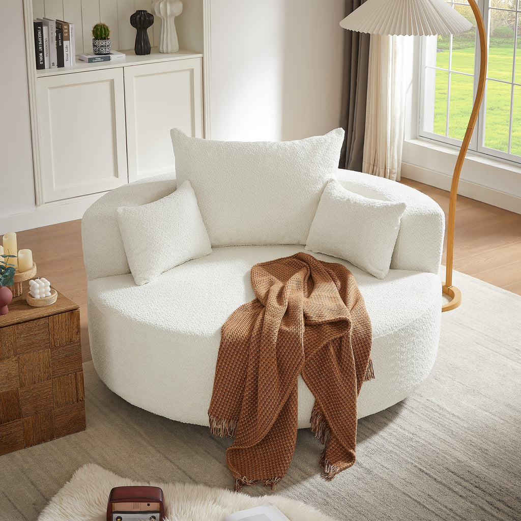 Crossley Oversized Swivel Barrel Accent Chair